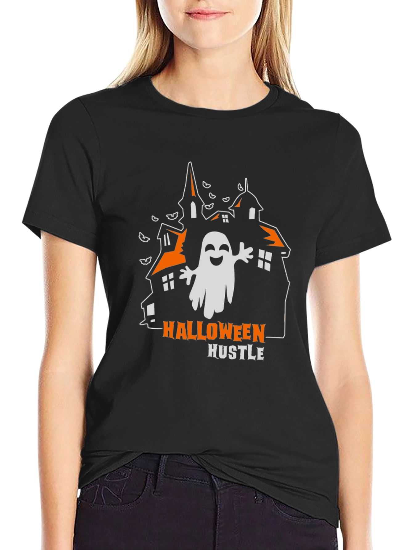 Halloween Hustle Ghost T-Shirt - Spooky Season Apparel