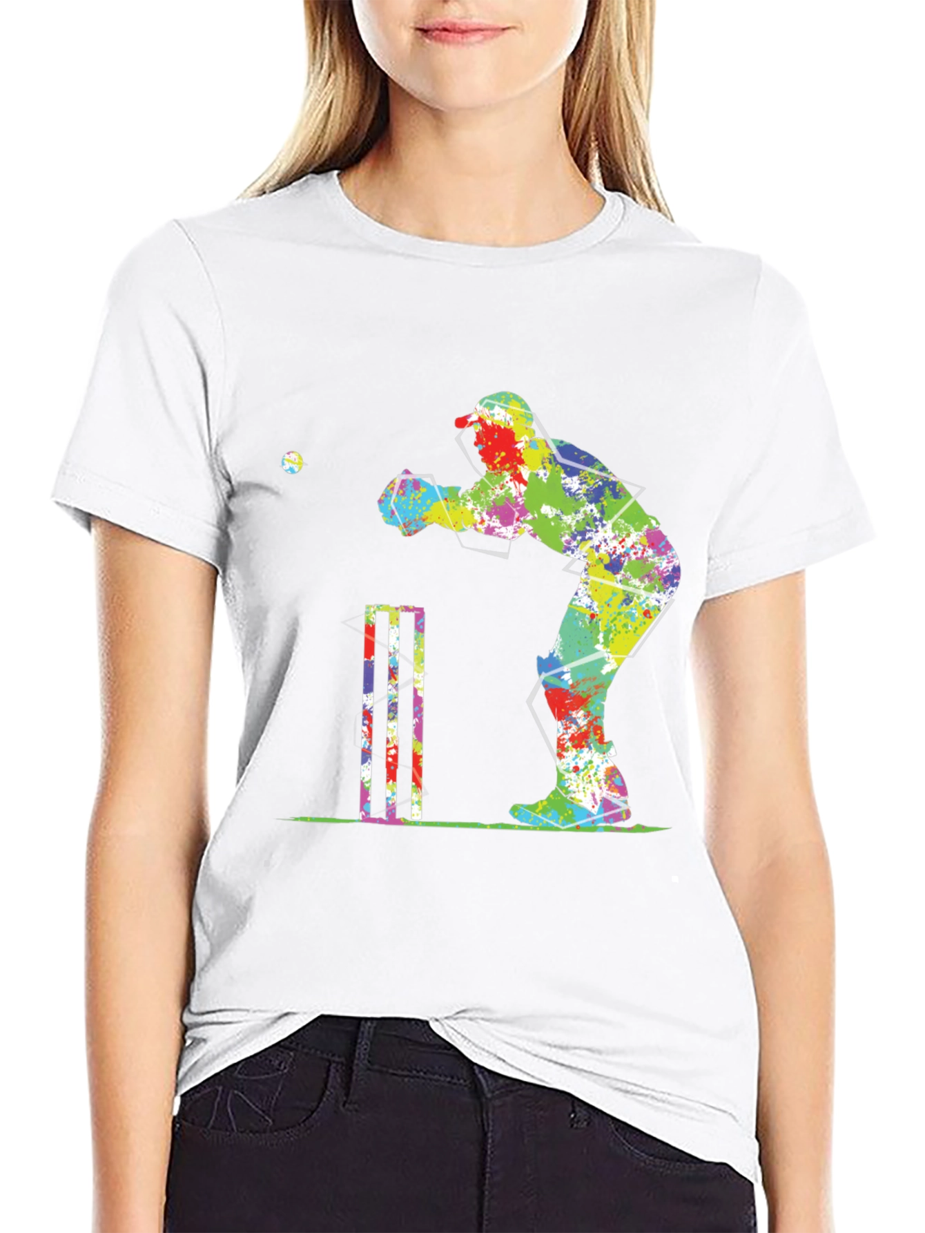 Cricket Player Splash Graphic Tee