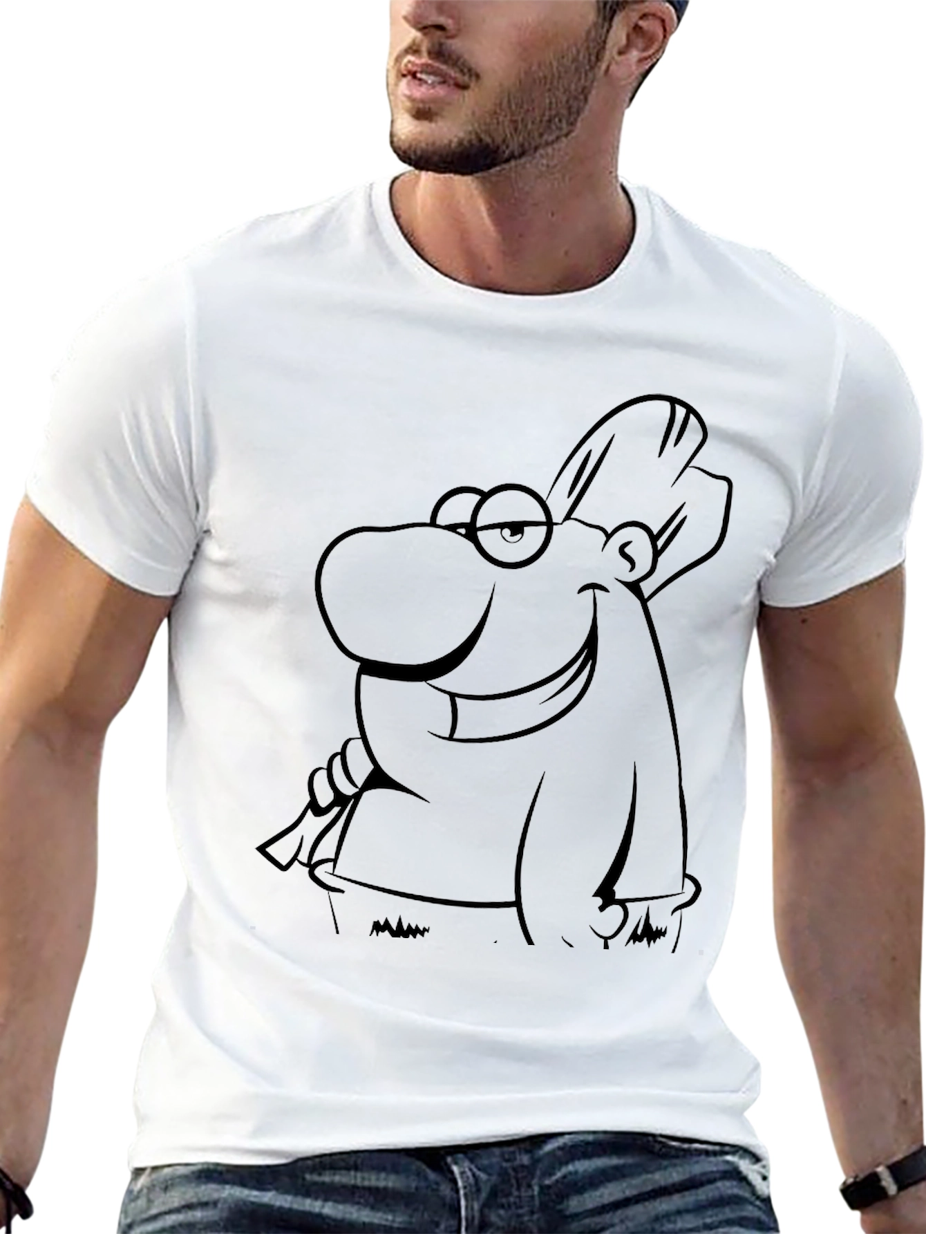 Cartoon Character T-Shirt - Mens Black Tee