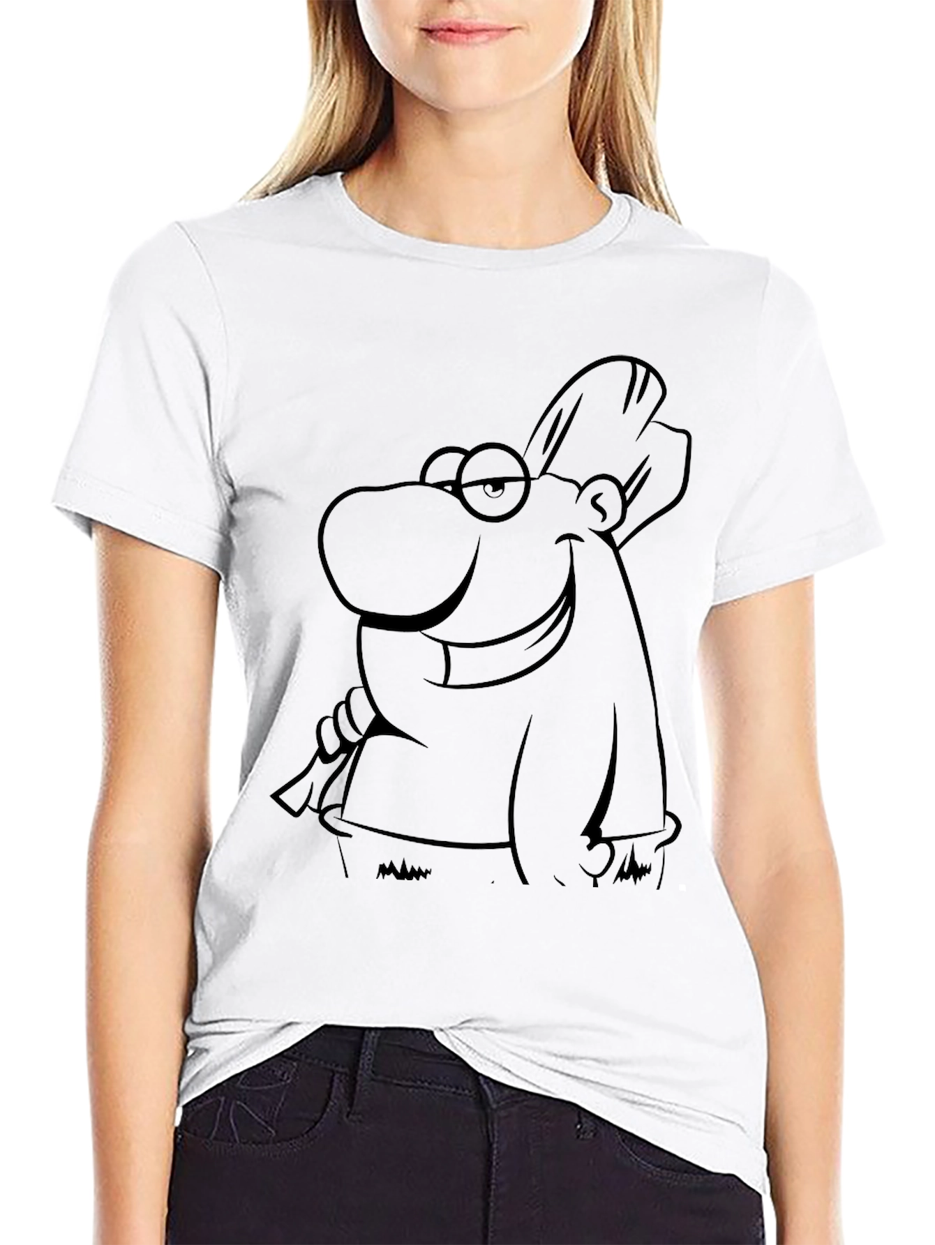 Cartoon Character T-Shirt - Mens Black Tee