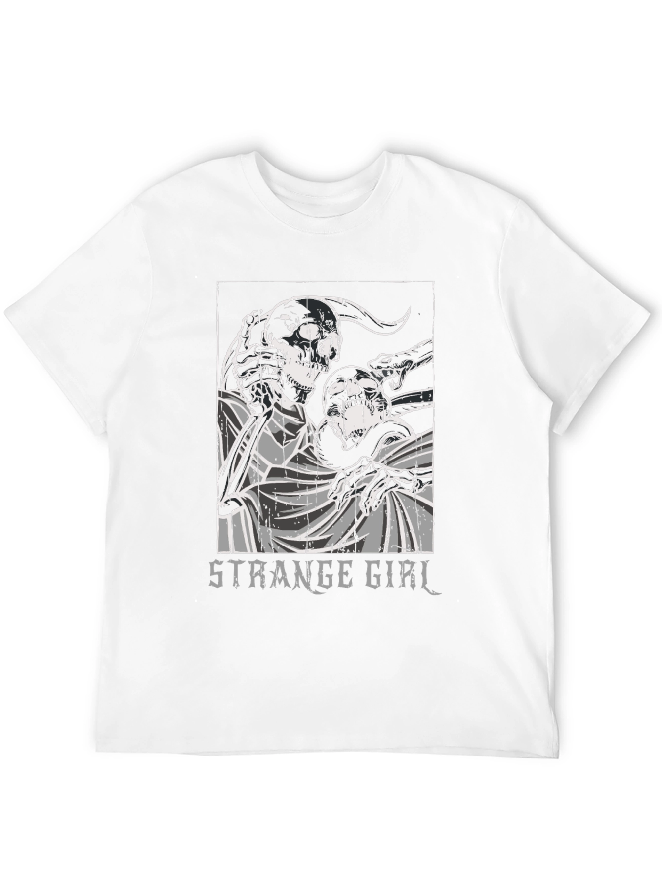 Strange Girl Graphic Print Black T-Shirt