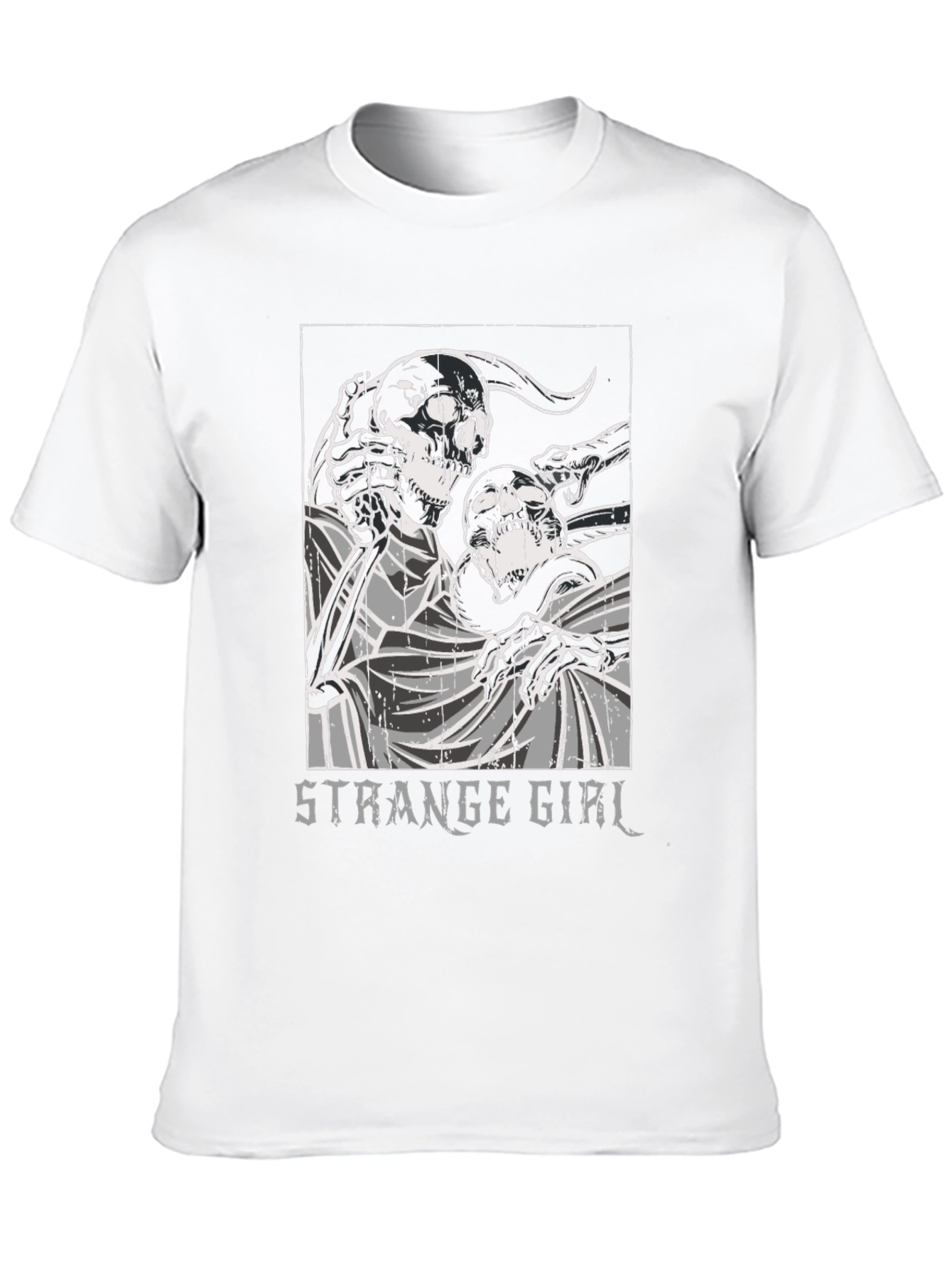 Strange Girl Graphic Print Black T-Shirt