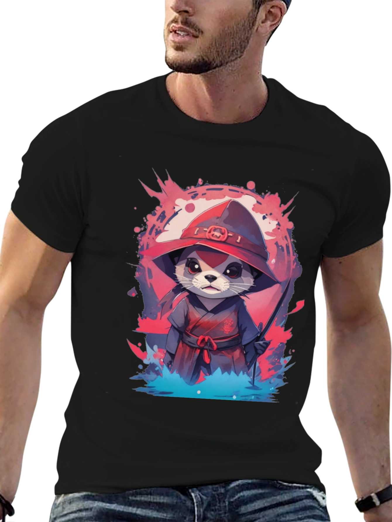 Ninja Otter Graphic Tee - Unique Design