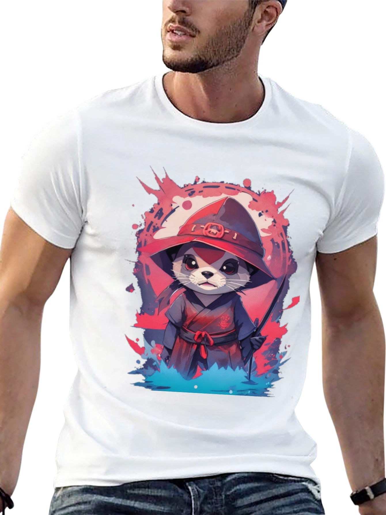 Ninja Otter Graphic Tee - Unique Design