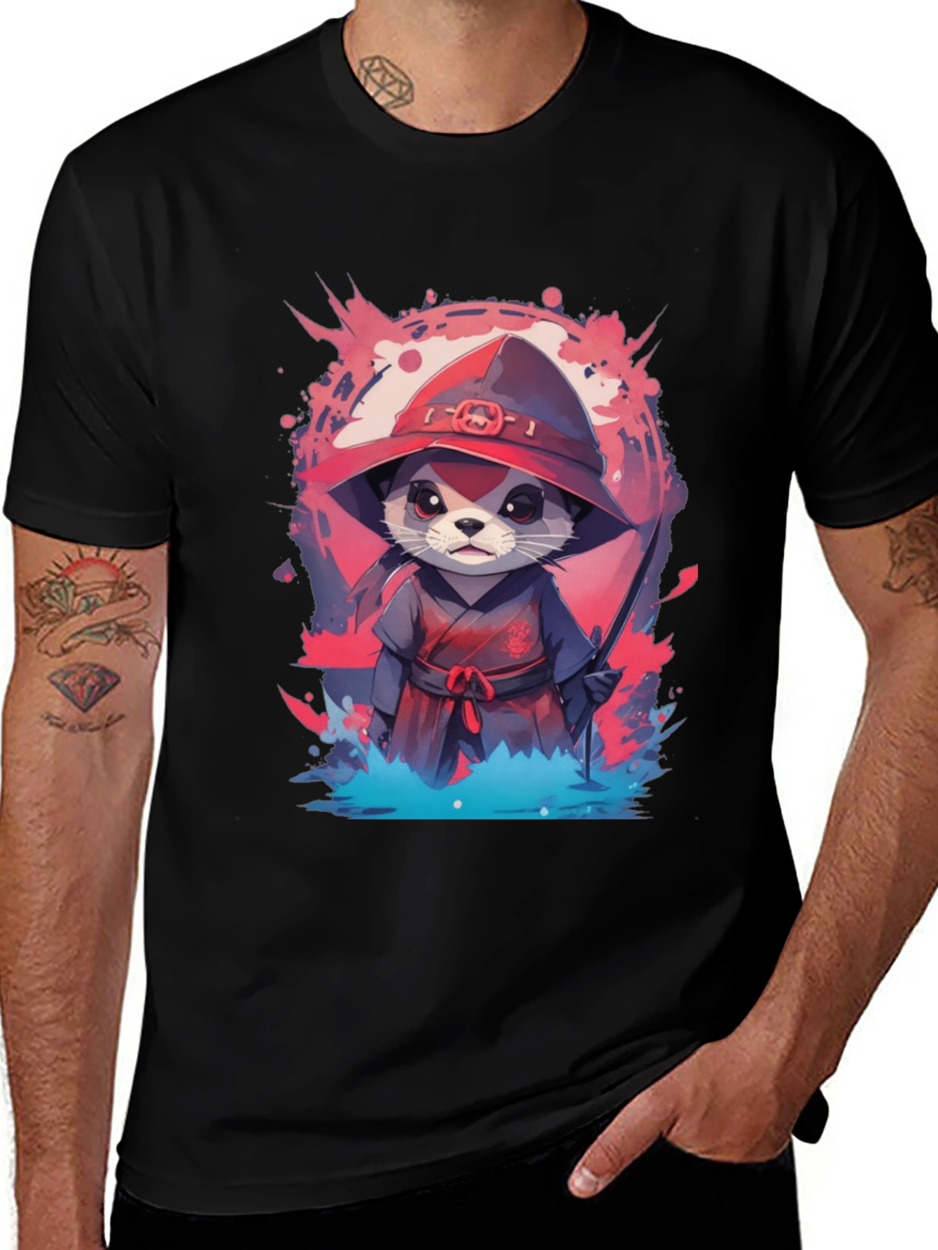Ninja Otter Graphic Tee - Unique Design
