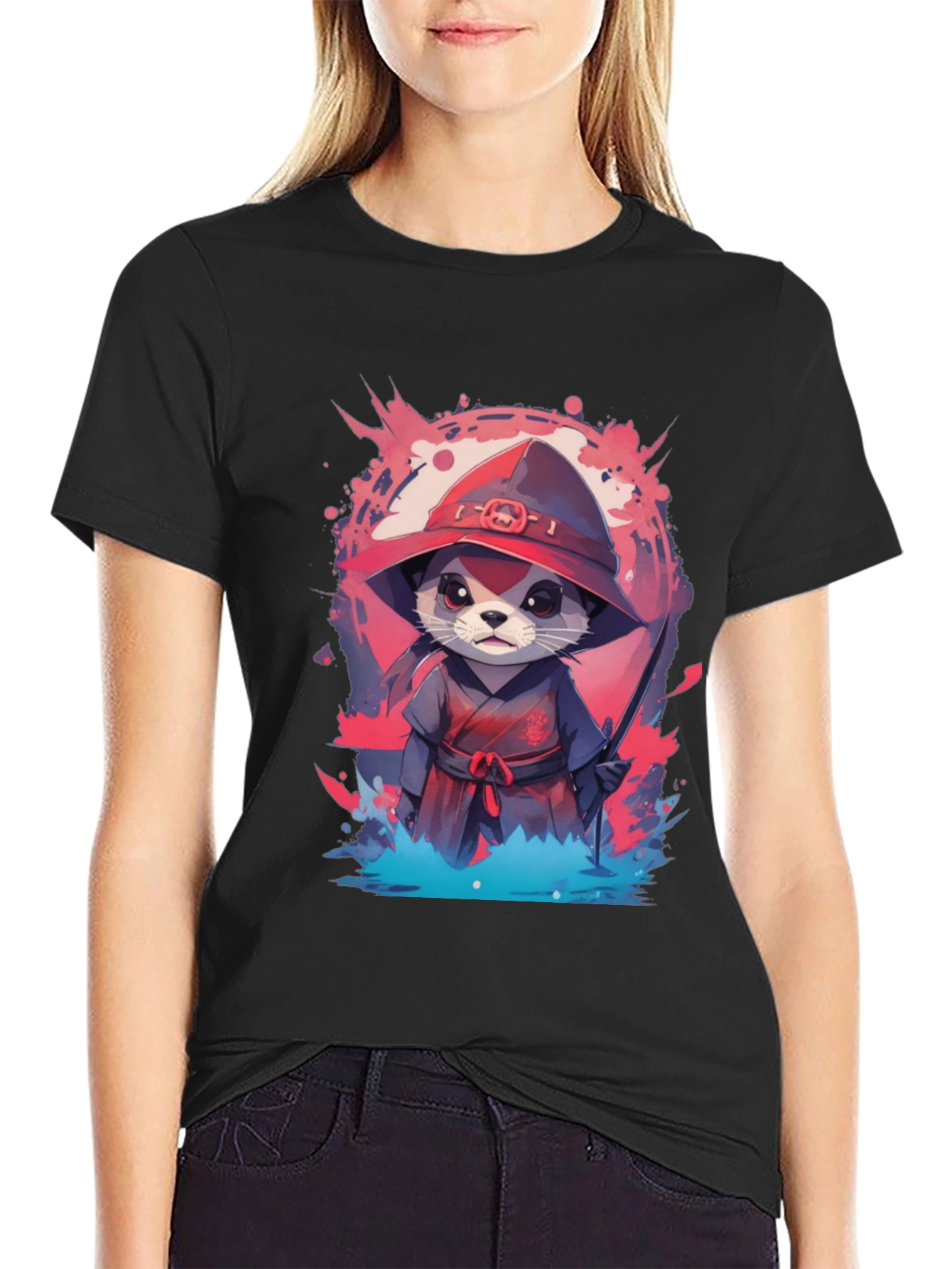 Ninja Otter Graphic Tee - Unique Design