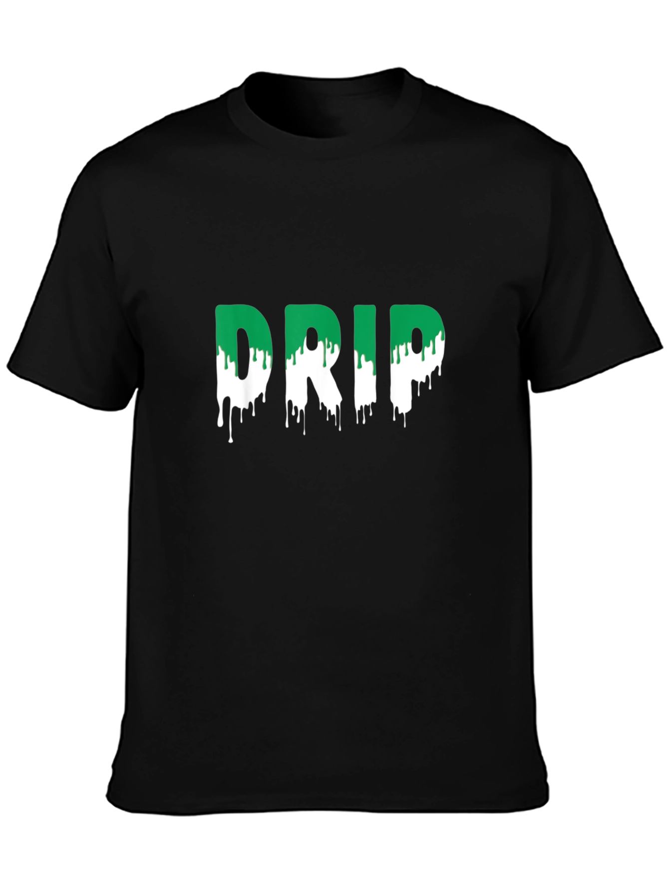 Drip Tee - Stylish Green and White Design