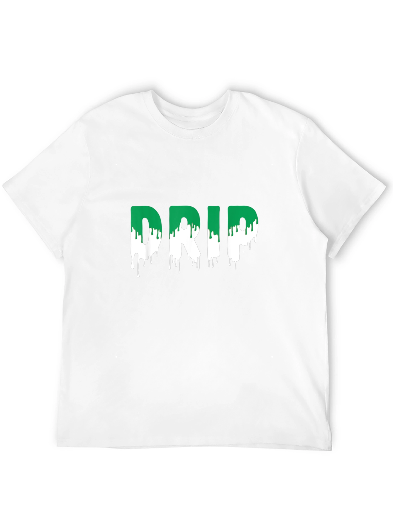 Drip Tee - Stylish Green and White Design