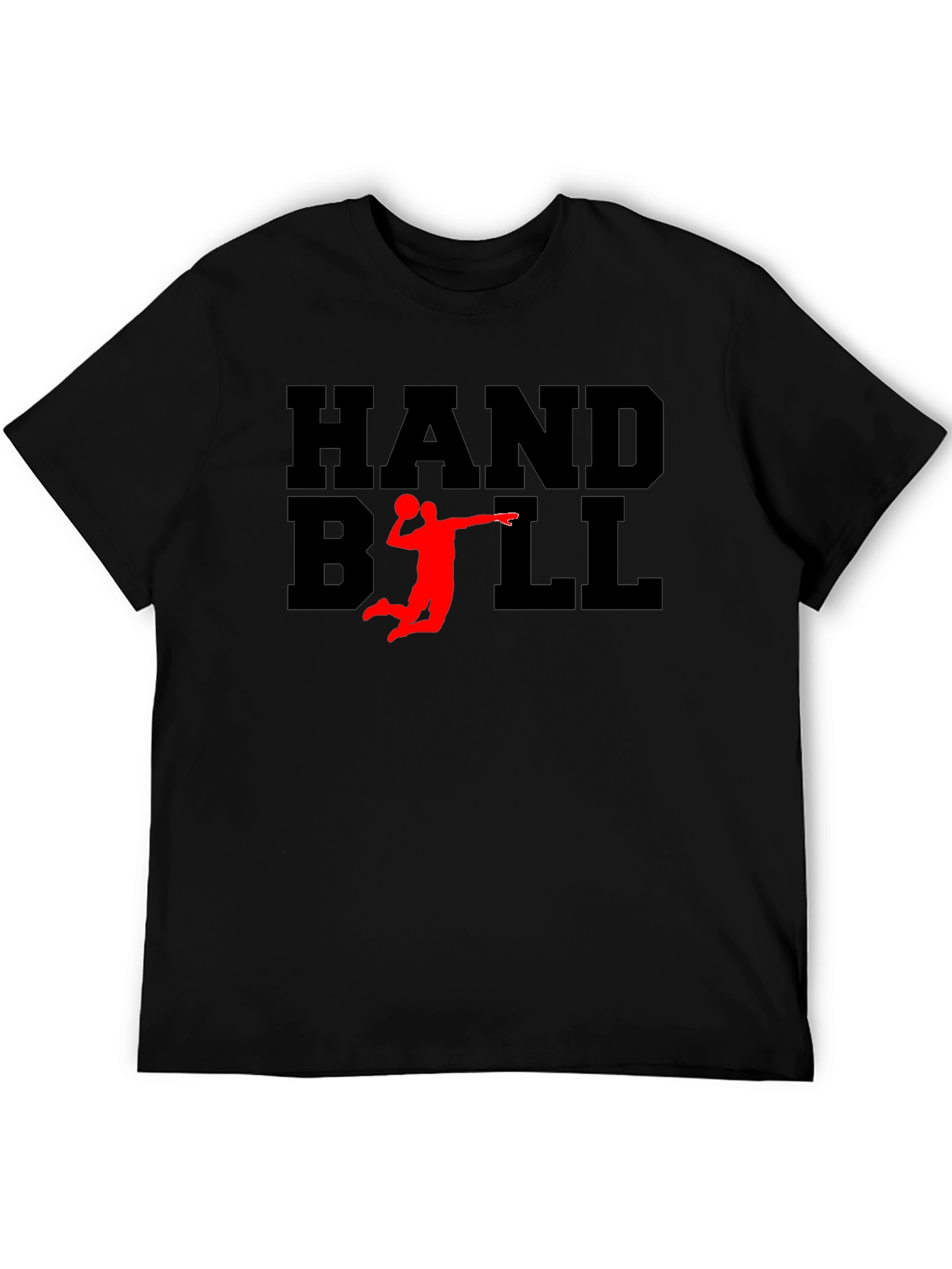 Handball Graphic Tee - Black Cotton T-Shirt