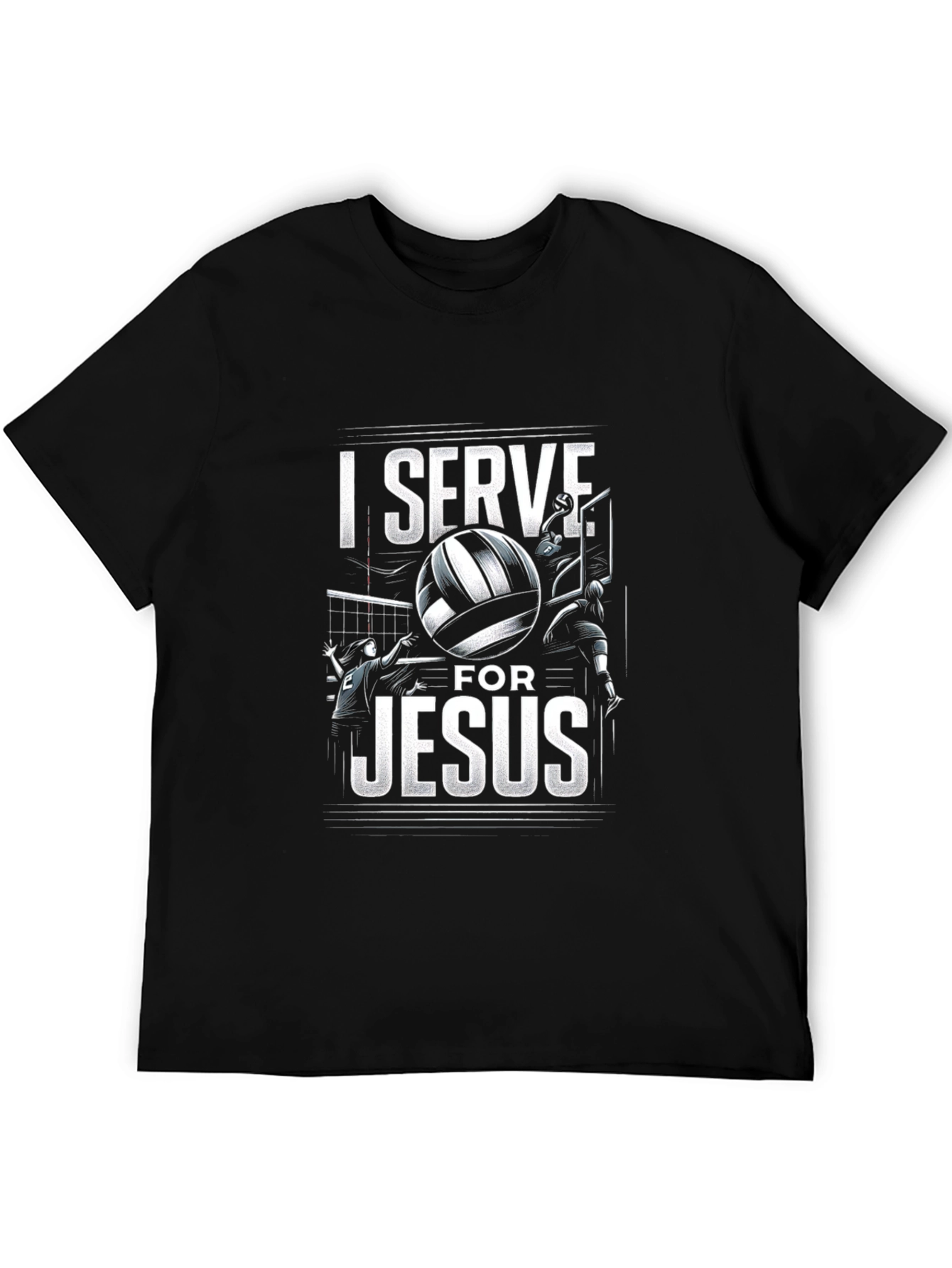 I Serve for Jesus Volleyball Graphic T-Shirt