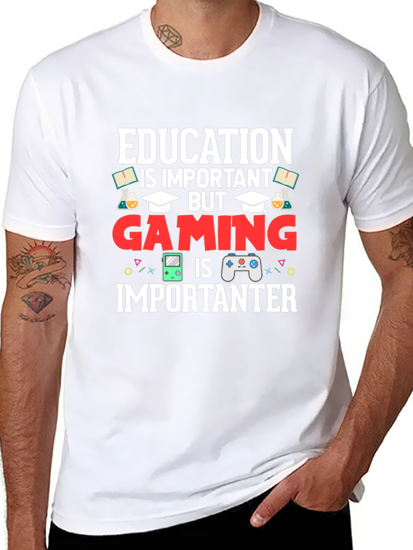 Education Important But Gaming Importanter T-Shirt
