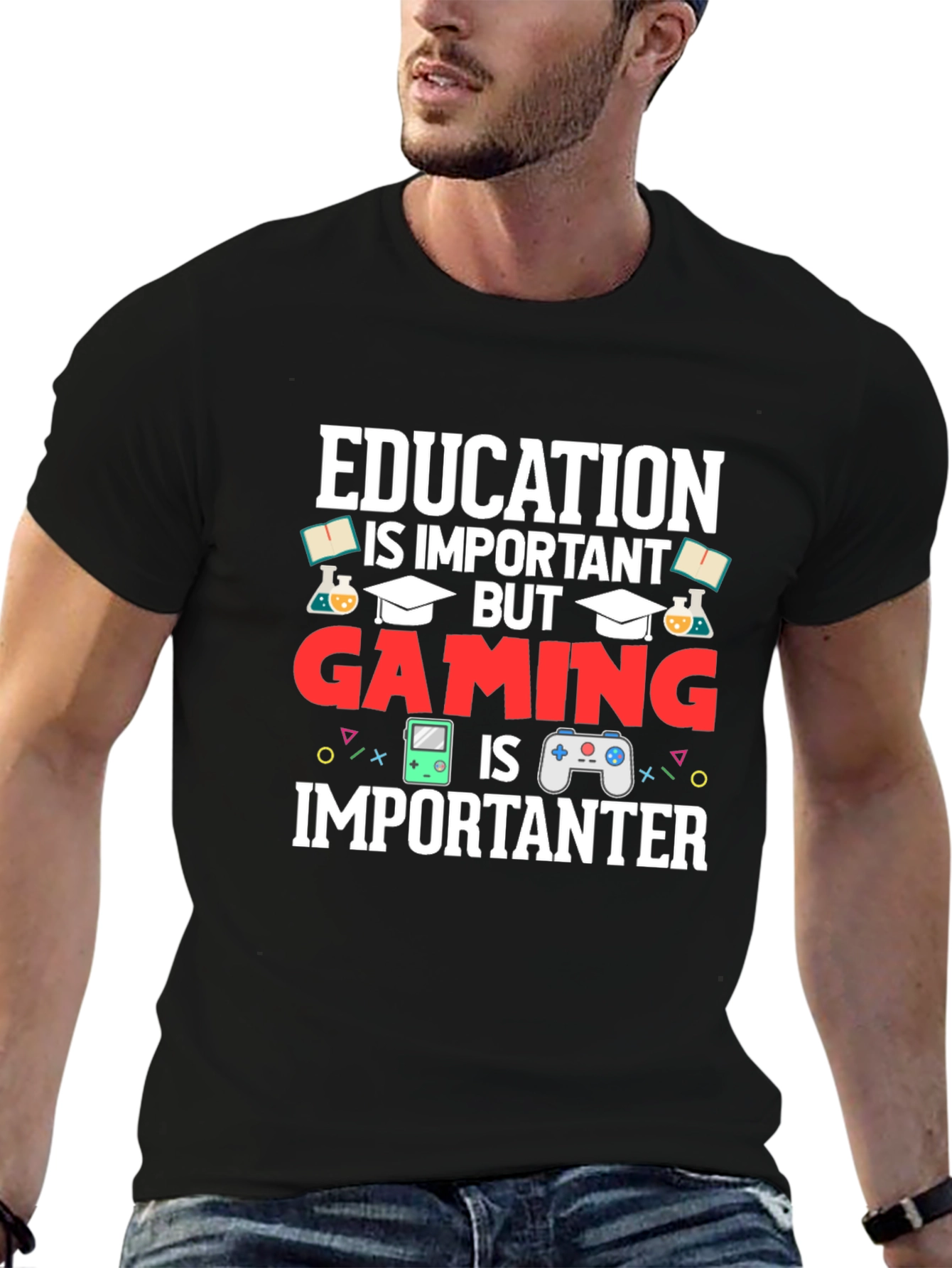 Education Important But Gaming Importanter T-Shirt