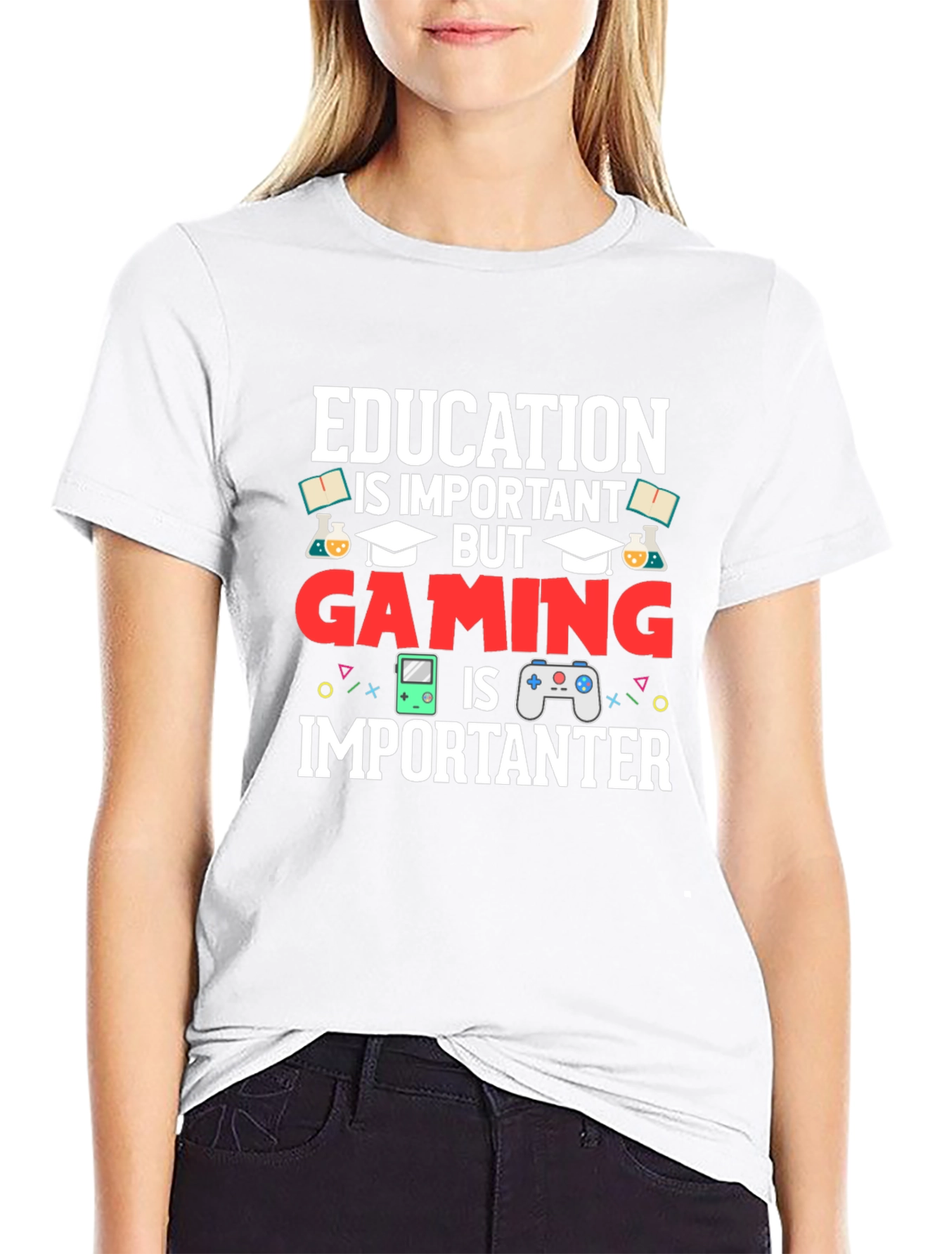 Education Important But Gaming Importanter T-Shirt