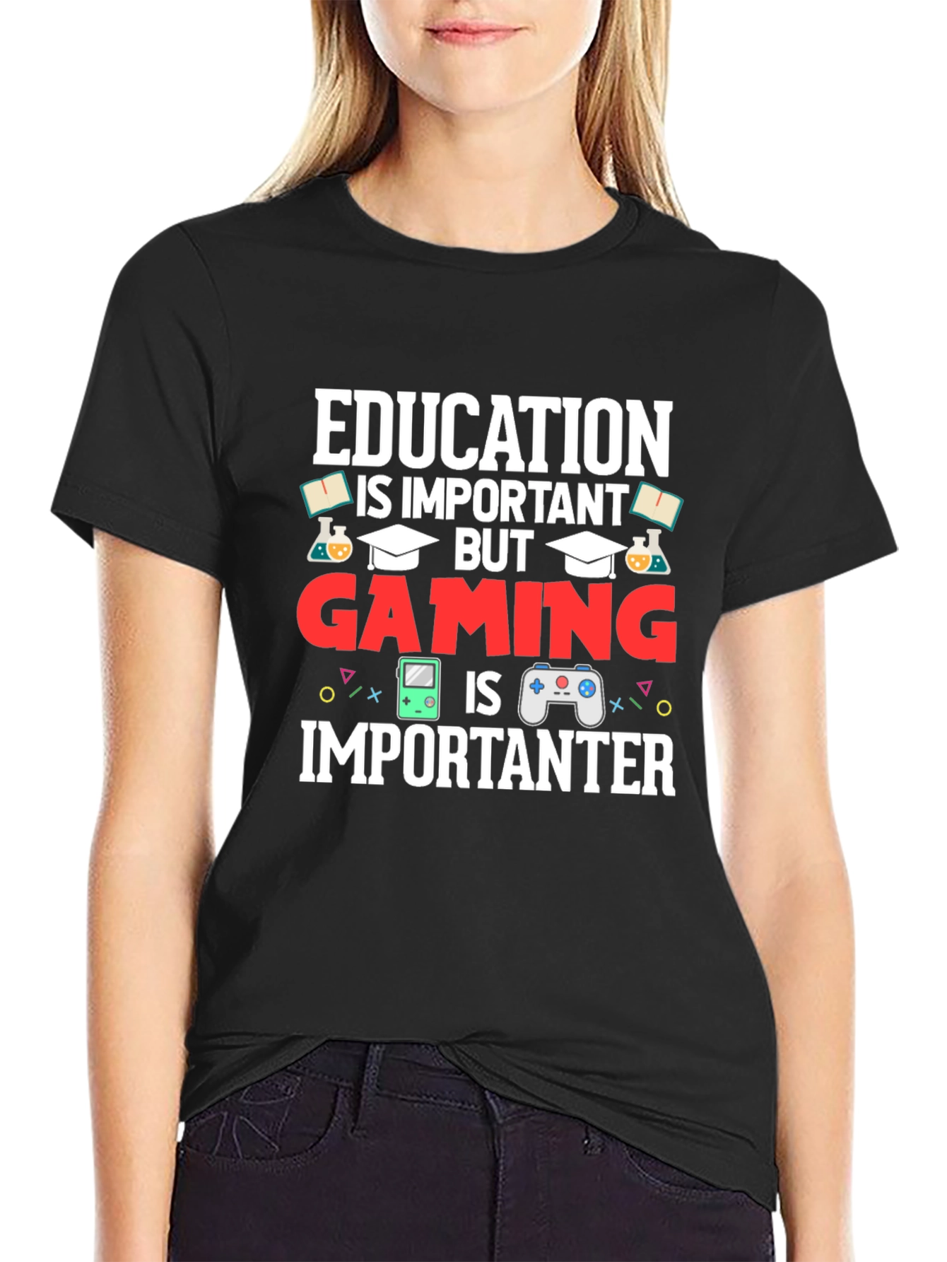 Education Important But Gaming Importanter T-Shirt