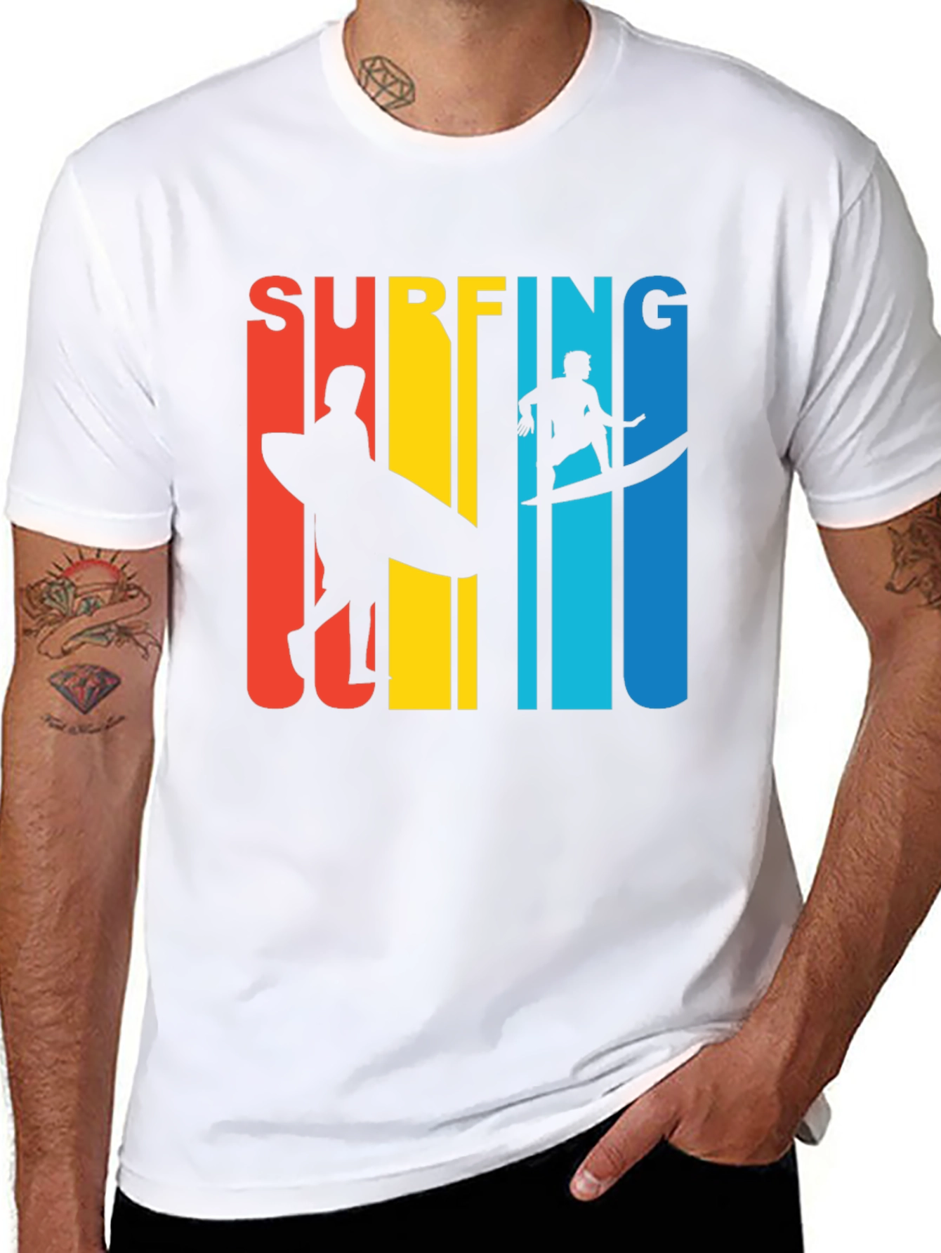 Surfing Graphic Tee | Retro Surfer Design