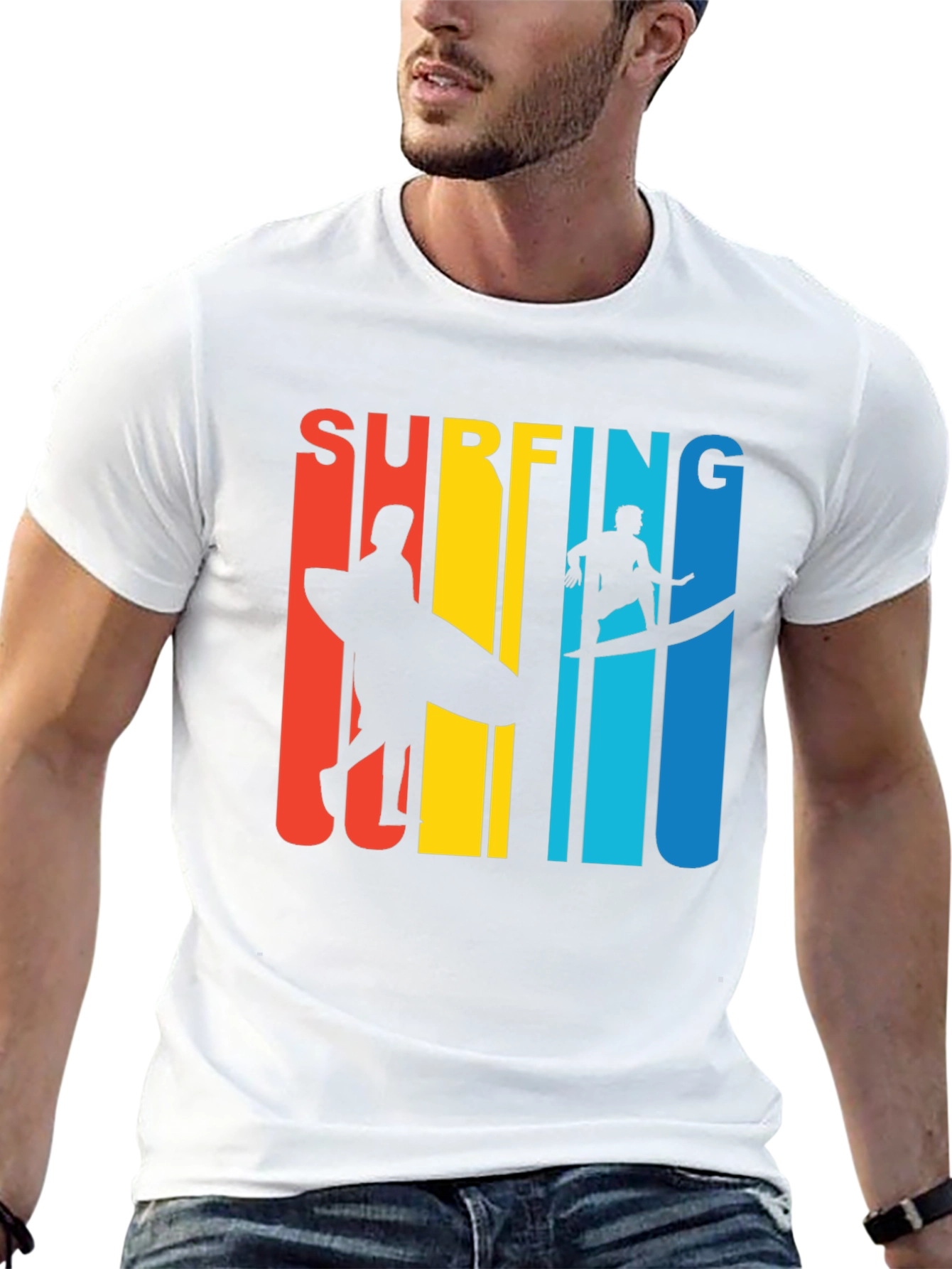 Surfing Graphic Tee | Retro Surfer Design