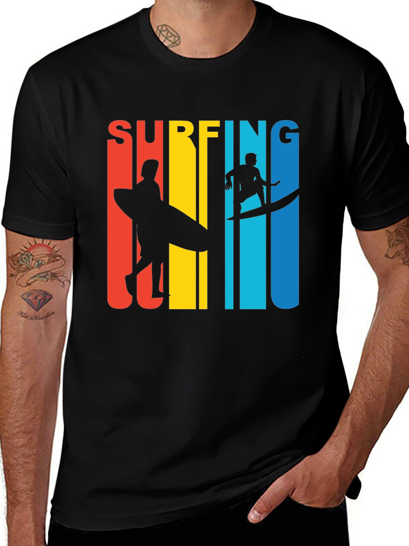 Surfing Graphic Tee | Retro Surfer Design