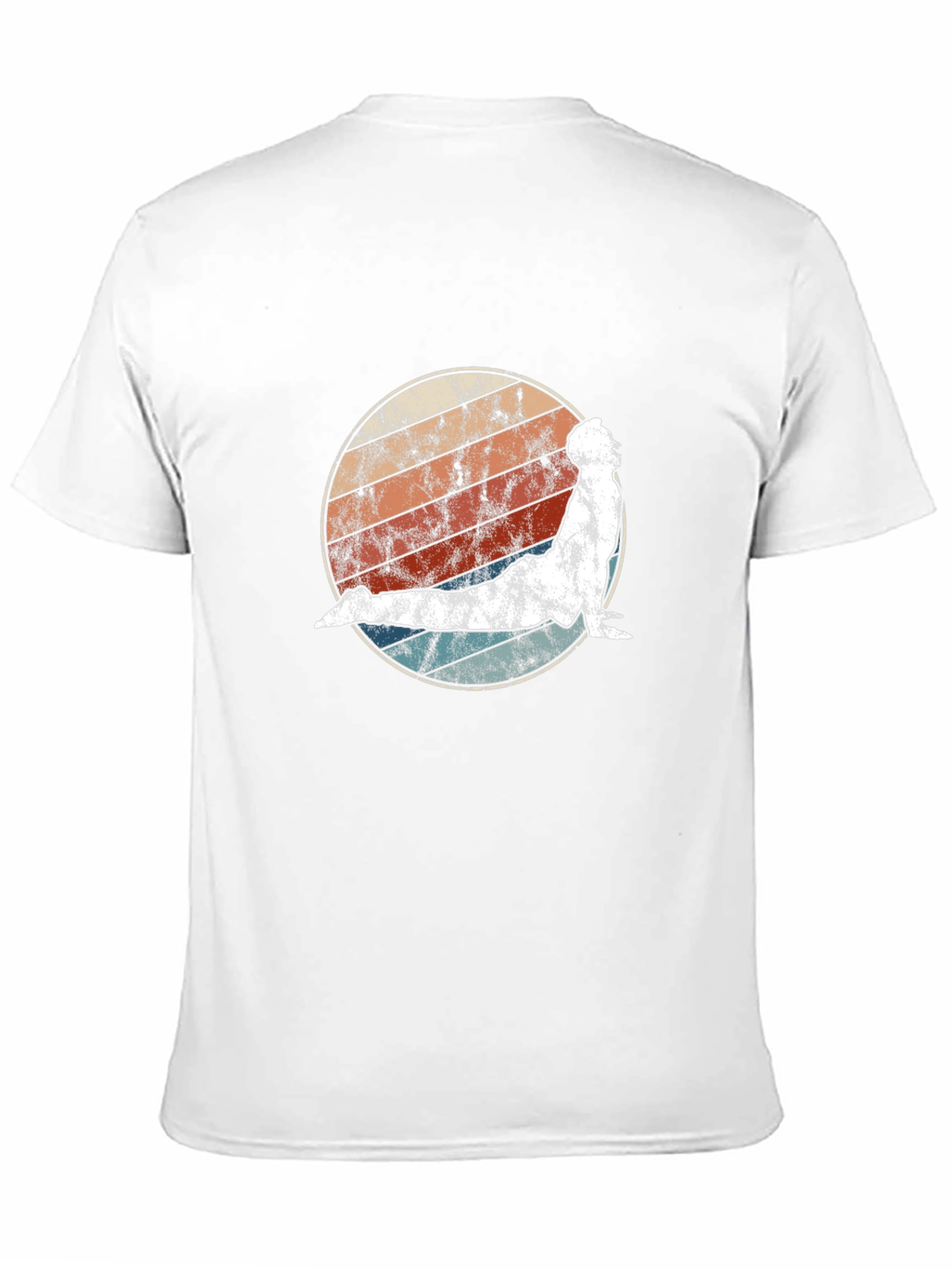 Retro Yoga Pose Graphic Tee - Black