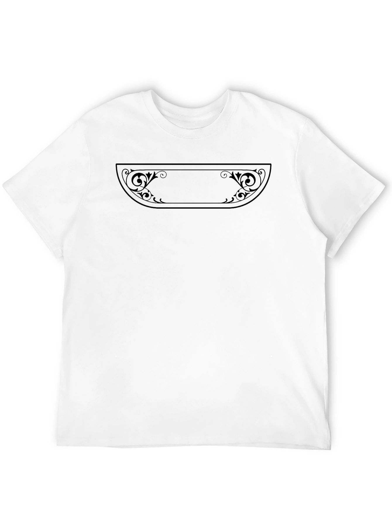Elegant Black Tee with Ornamental Graphic