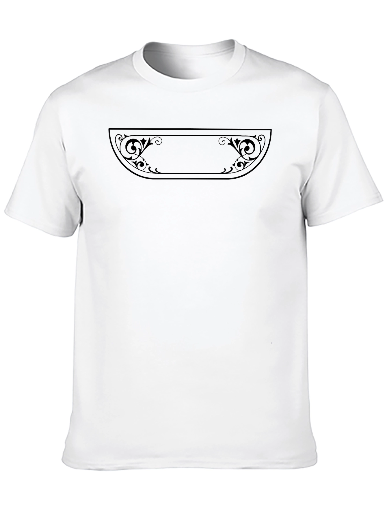 Elegant Black Tee with Ornamental Graphic
