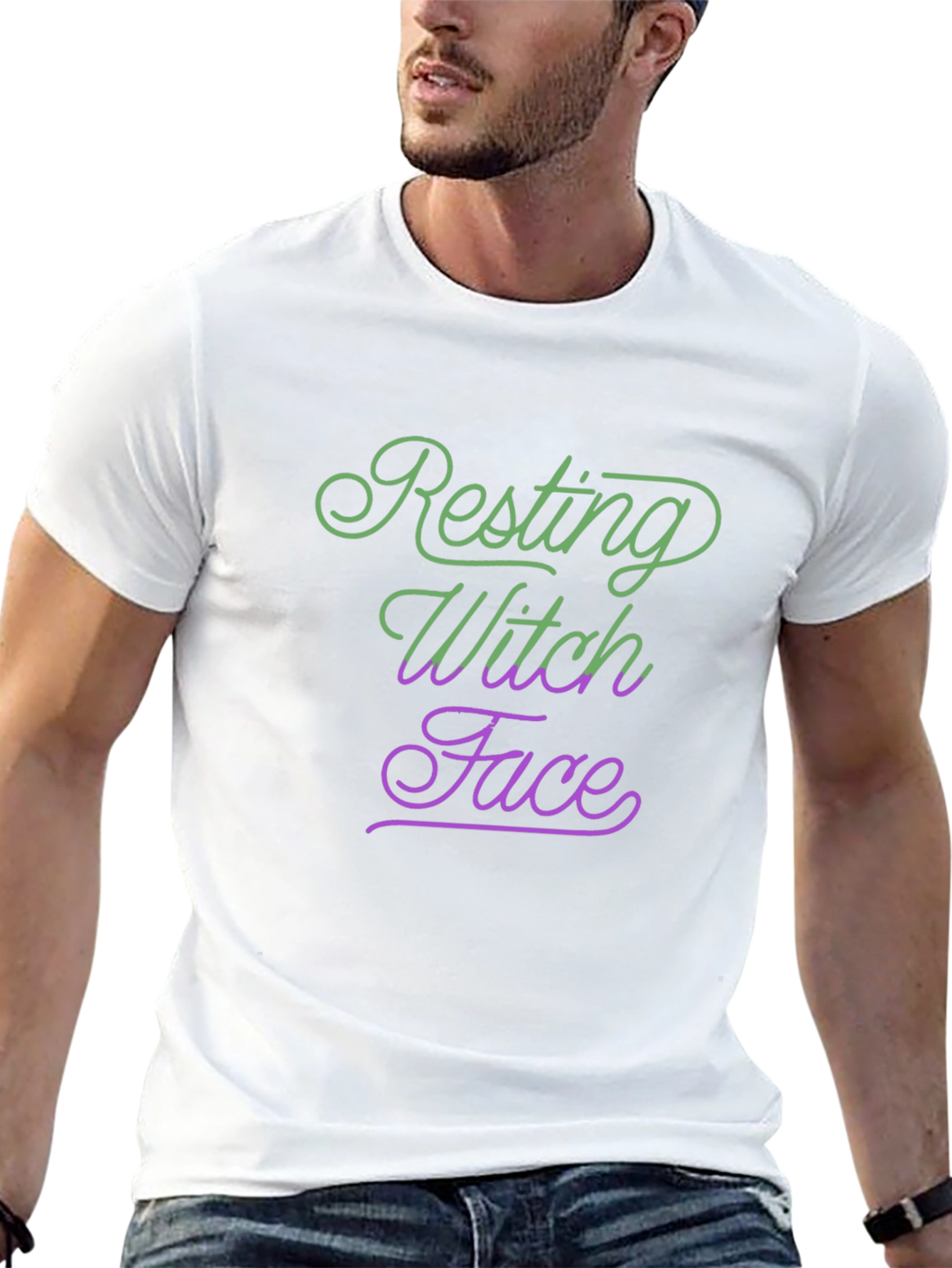 Resting Witch Face Halloween Tee