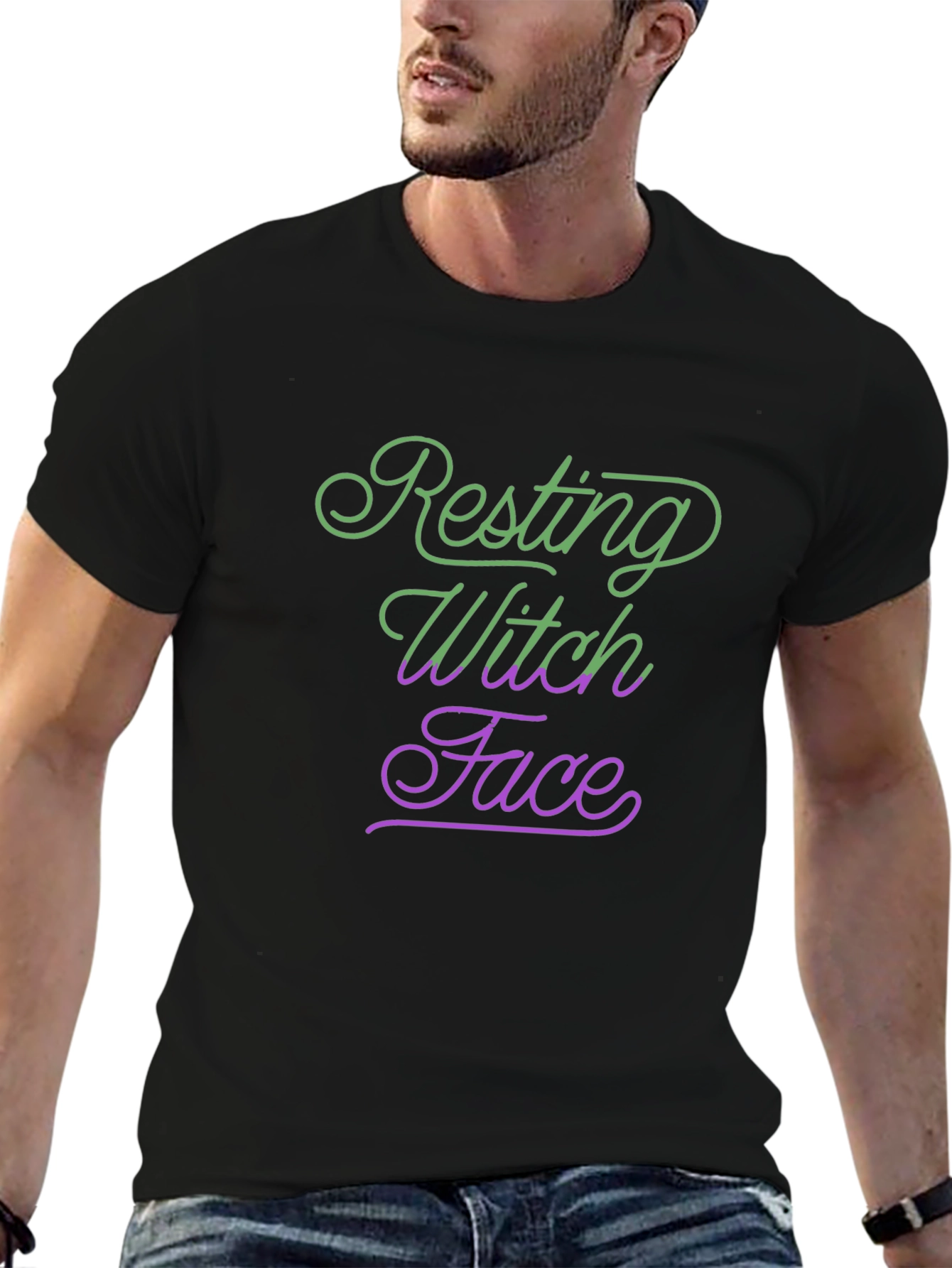 Resting Witch Face Halloween Tee