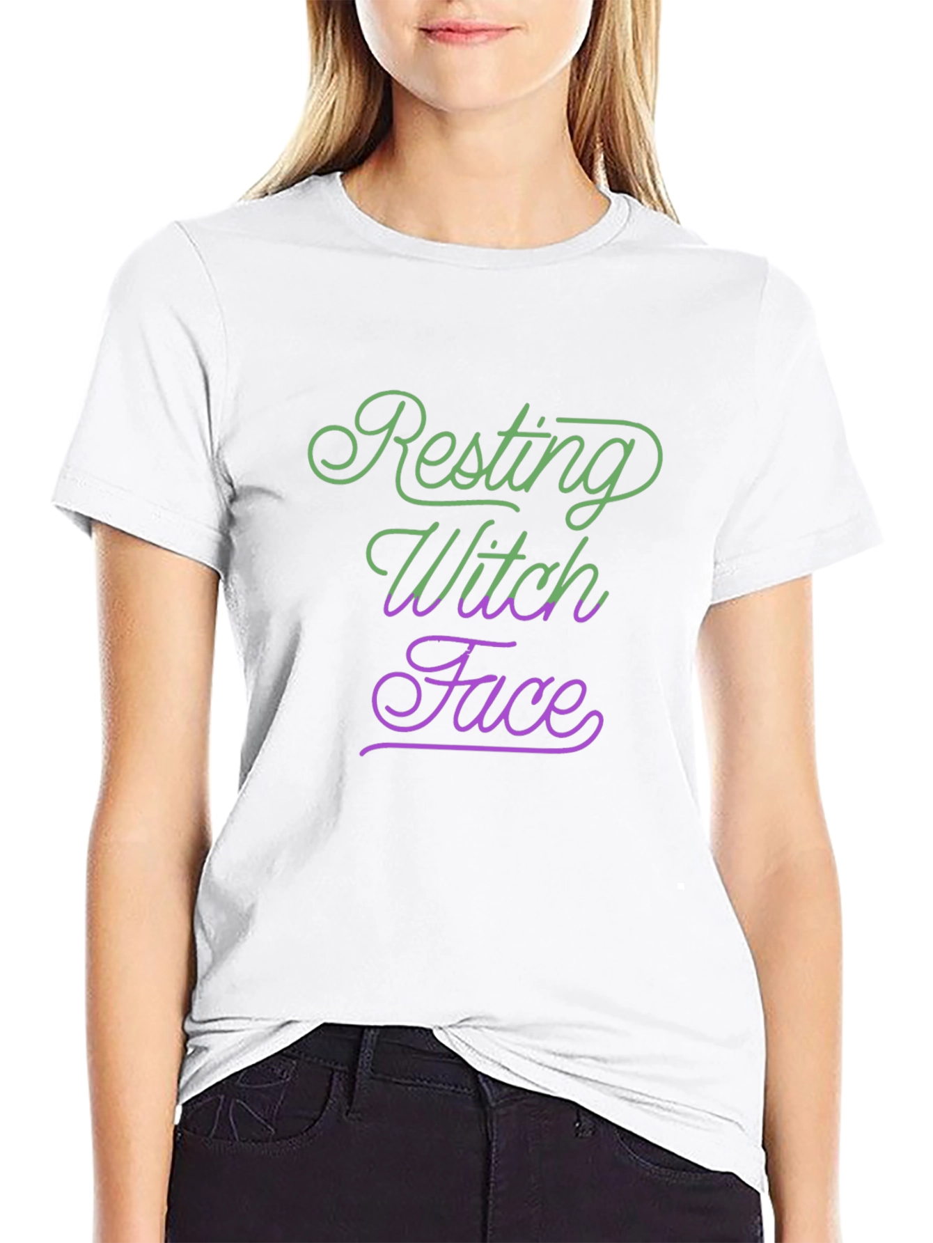 Resting Witch Face Halloween Tee