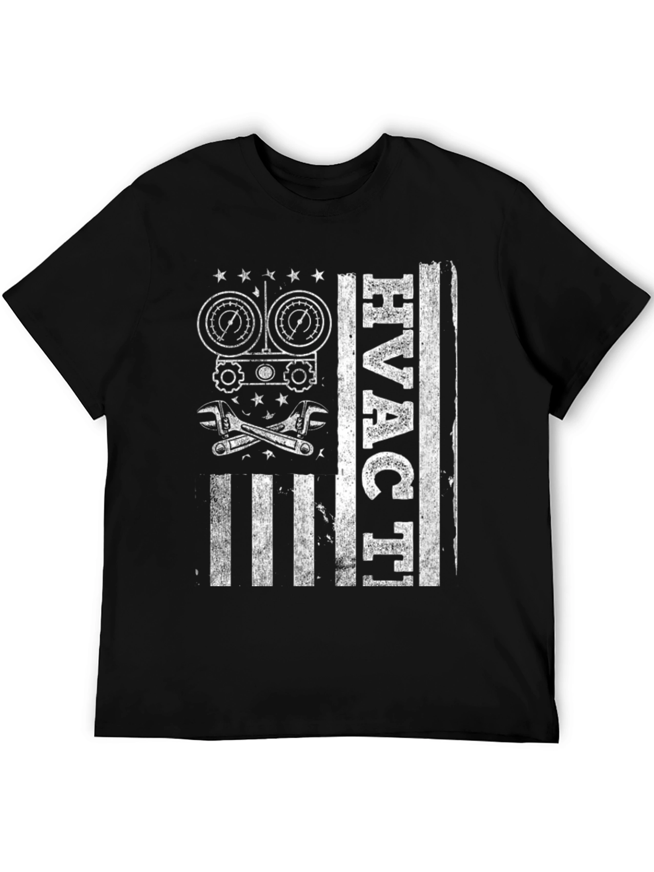 HVAC Technician American Flag Graphic T-Shirt
