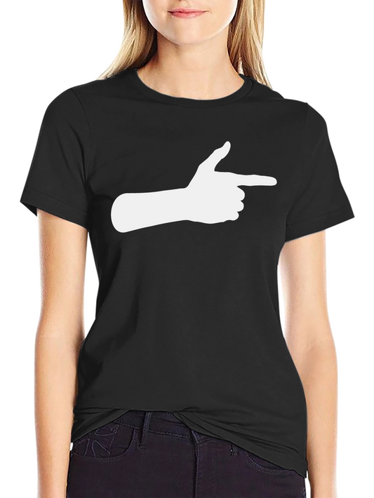 Black T-Shirt with Finger Gun Graphic