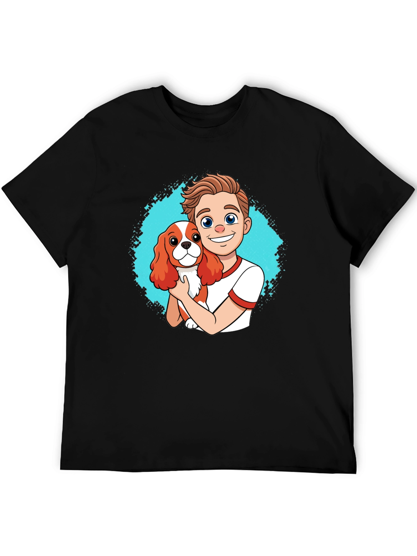 Cartoon Boy & Dog T-Shirt