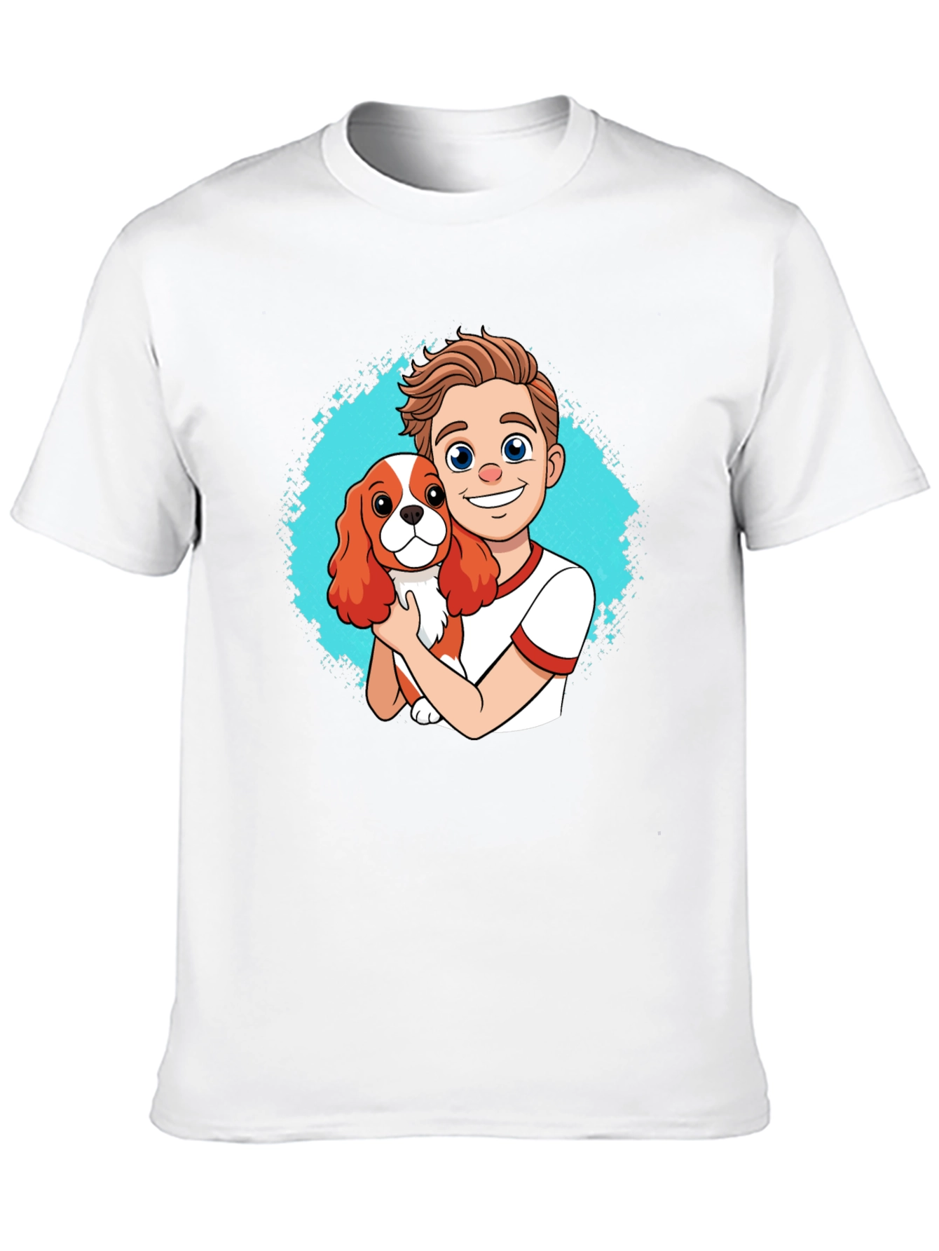 Cartoon Boy & Dog T-Shirt
