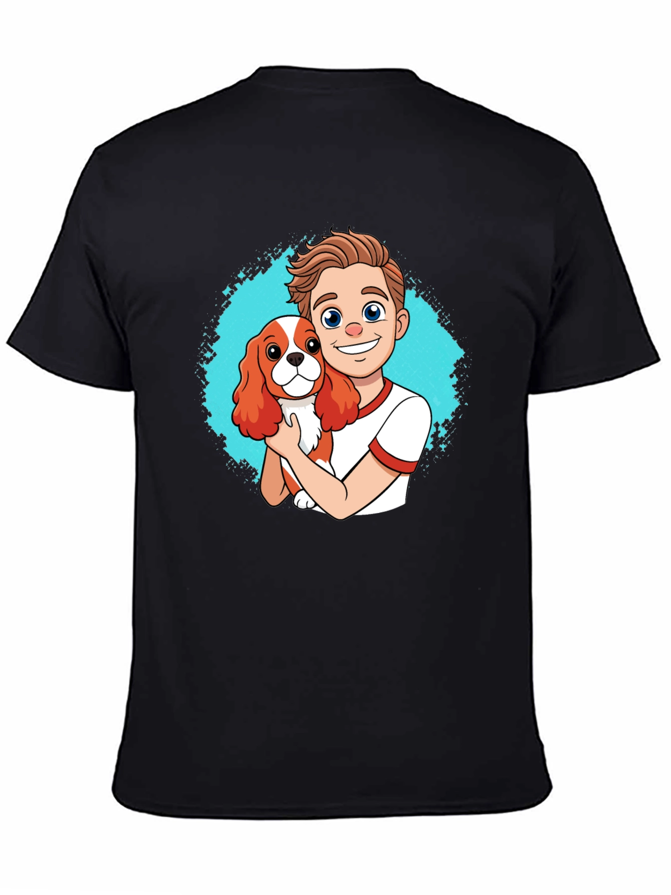 Cartoon Boy & Dog T-Shirt