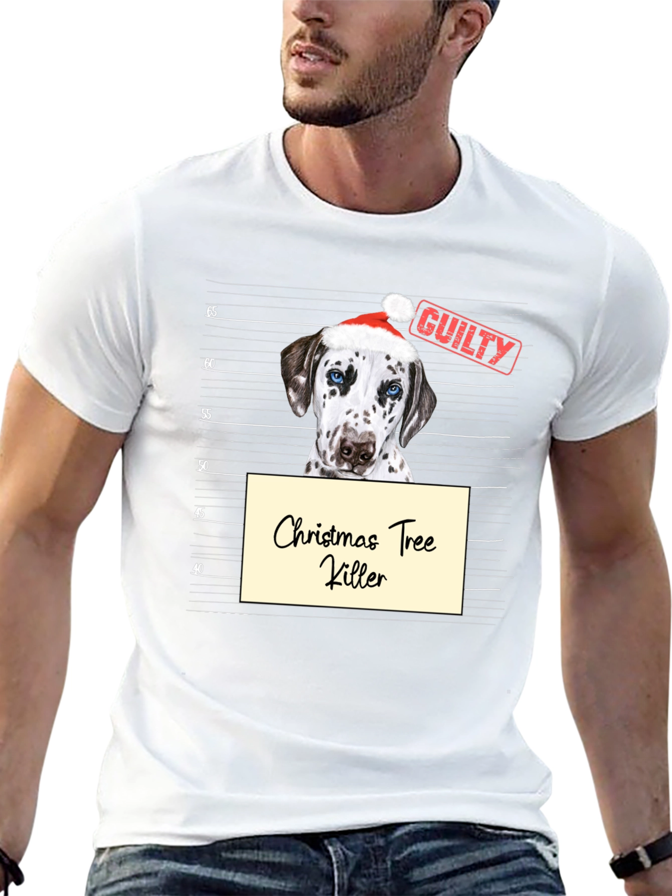 Christmas Tree Killer Dog Graphic T-Shirt