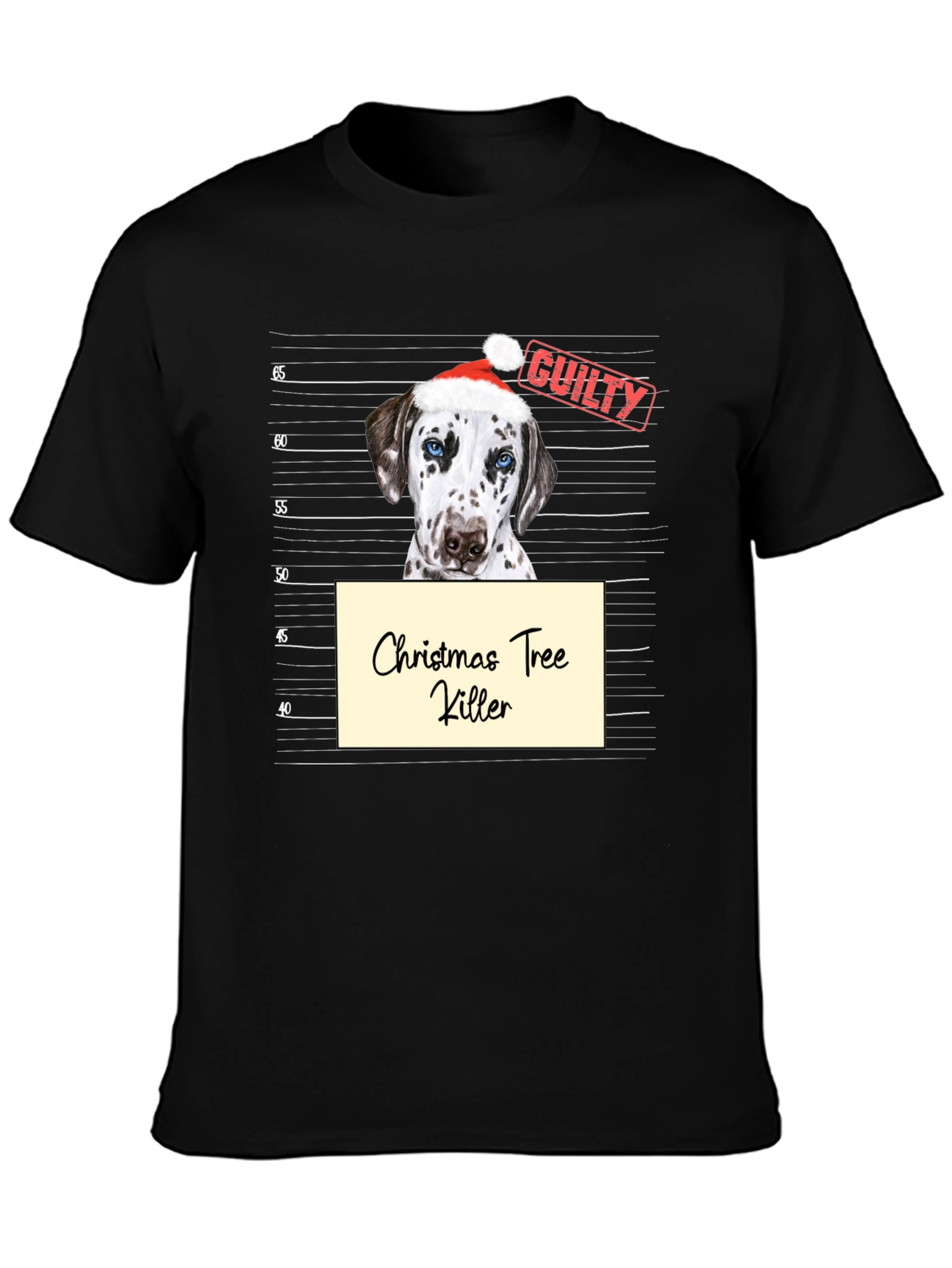 Christmas Tree Killer Dog Graphic T-Shirt