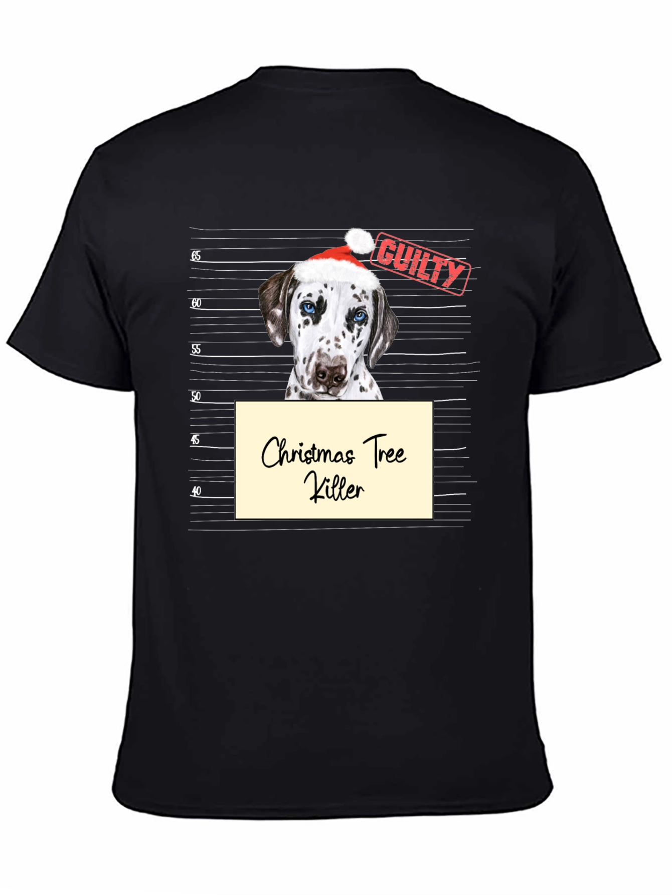 Christmas Tree Killer Dog Graphic T-Shirt