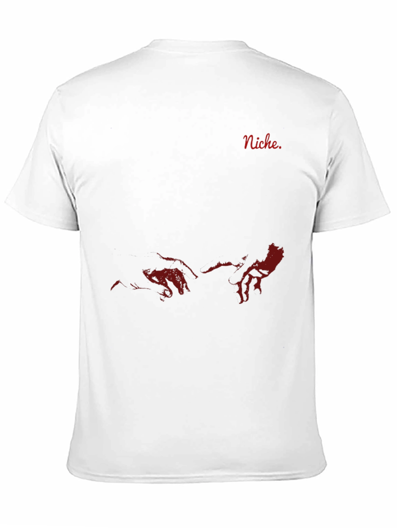 Niche Red Graphic Print Black T-Shirt