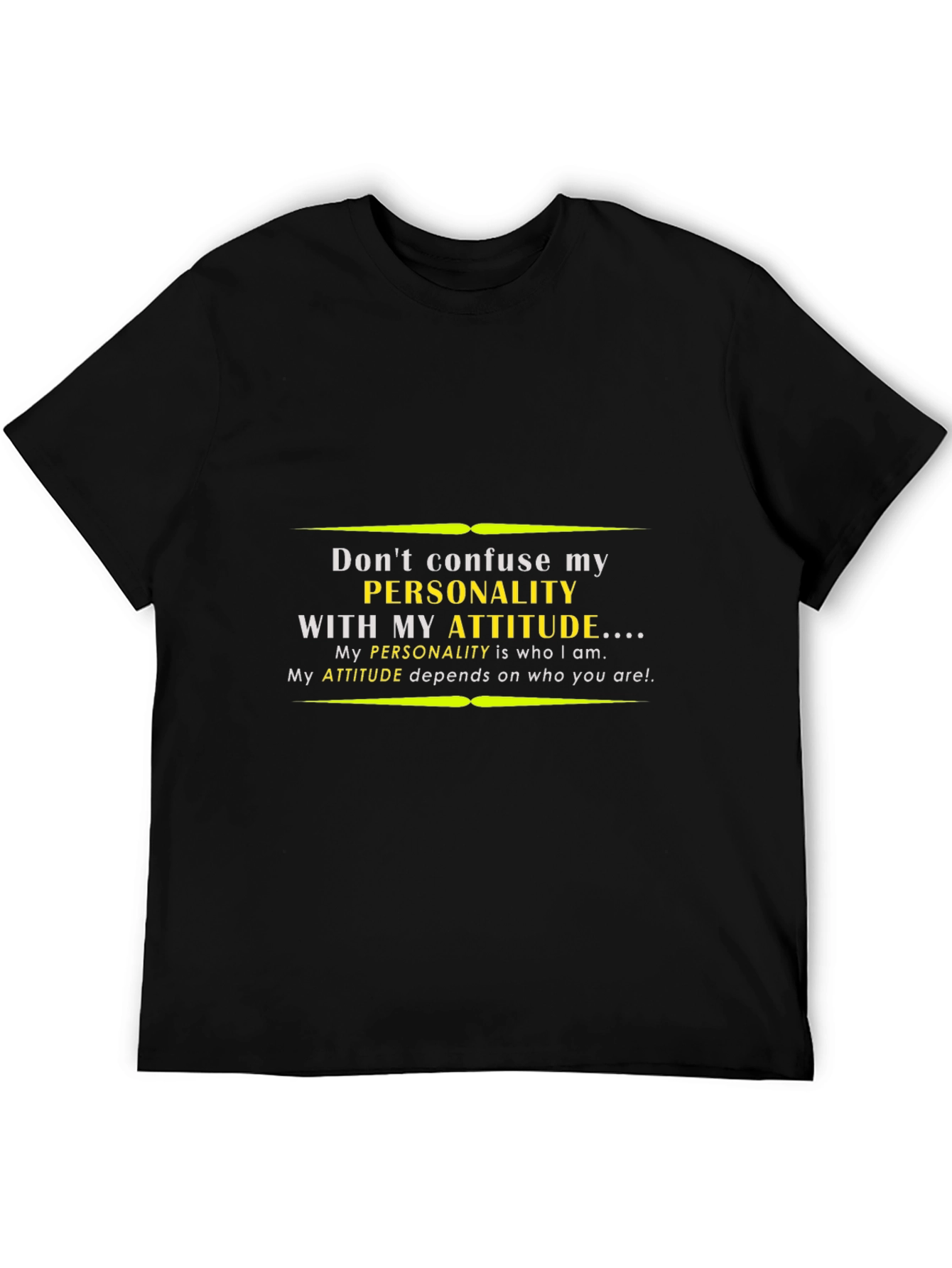 Personality Attitude Graphic Tee - Unisex Black T-Shirt