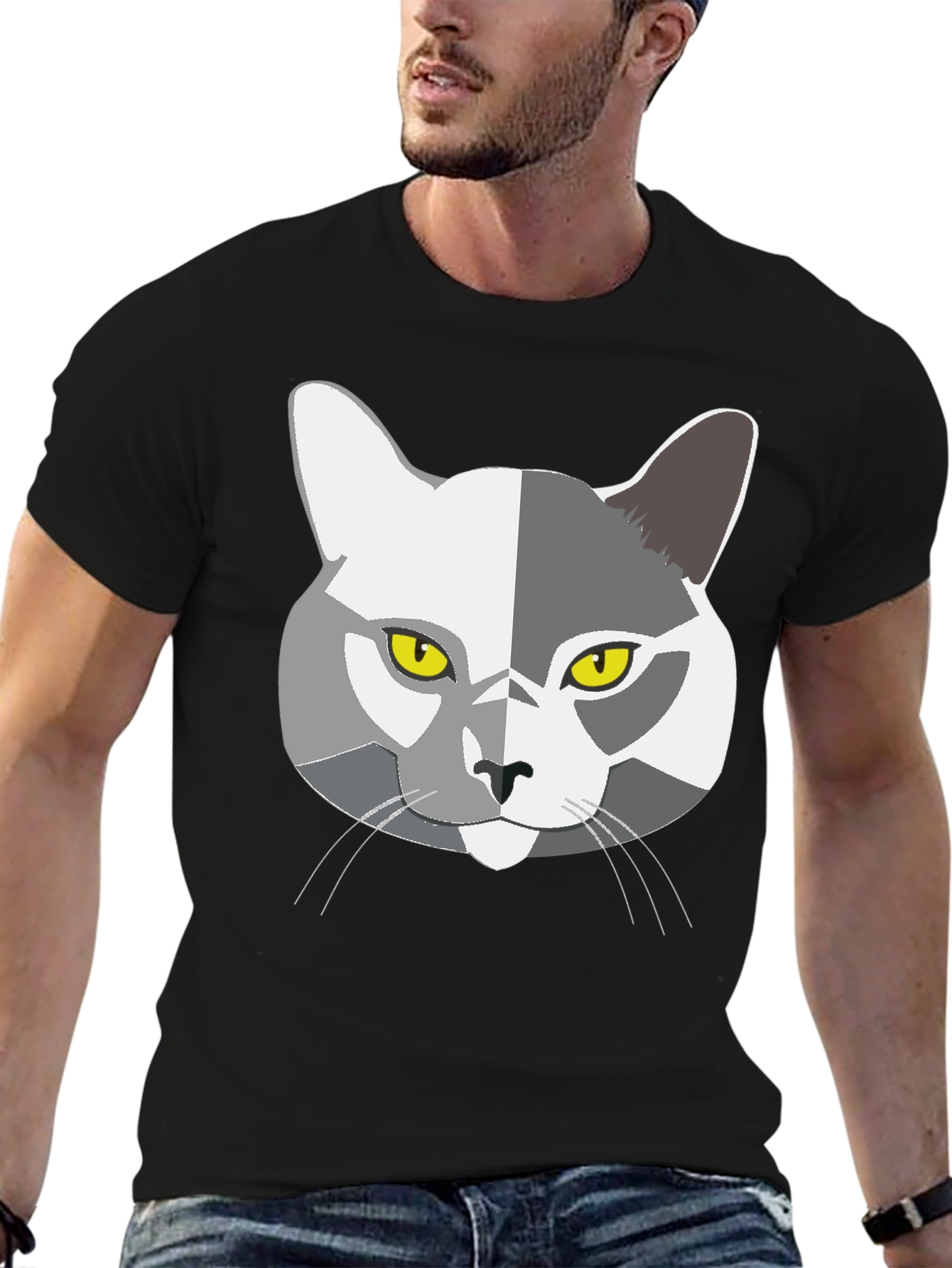 Cool Cat Graphic T-Shirt - Mens Black Tee