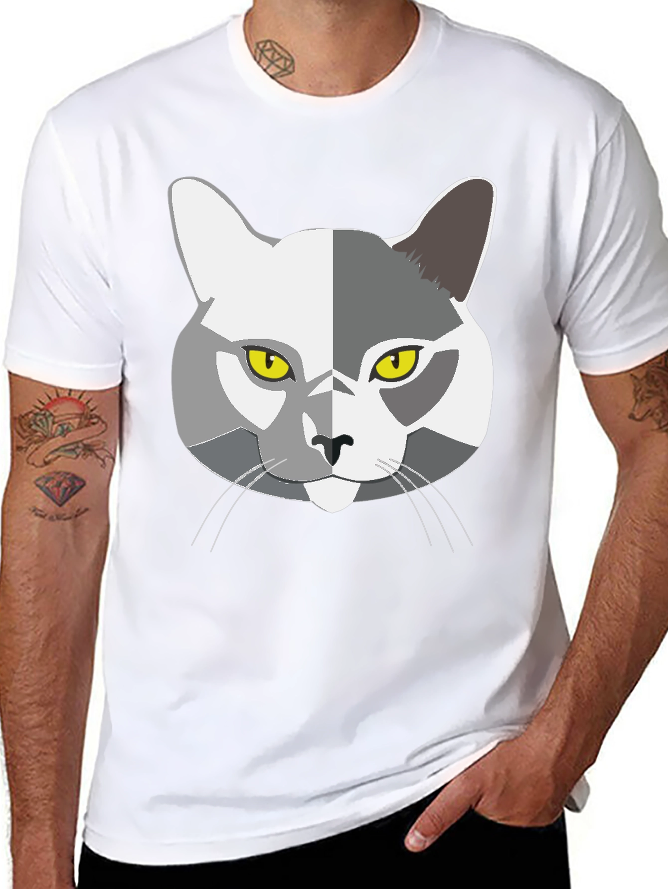 Cool Cat Graphic T-Shirt - Mens Black Tee