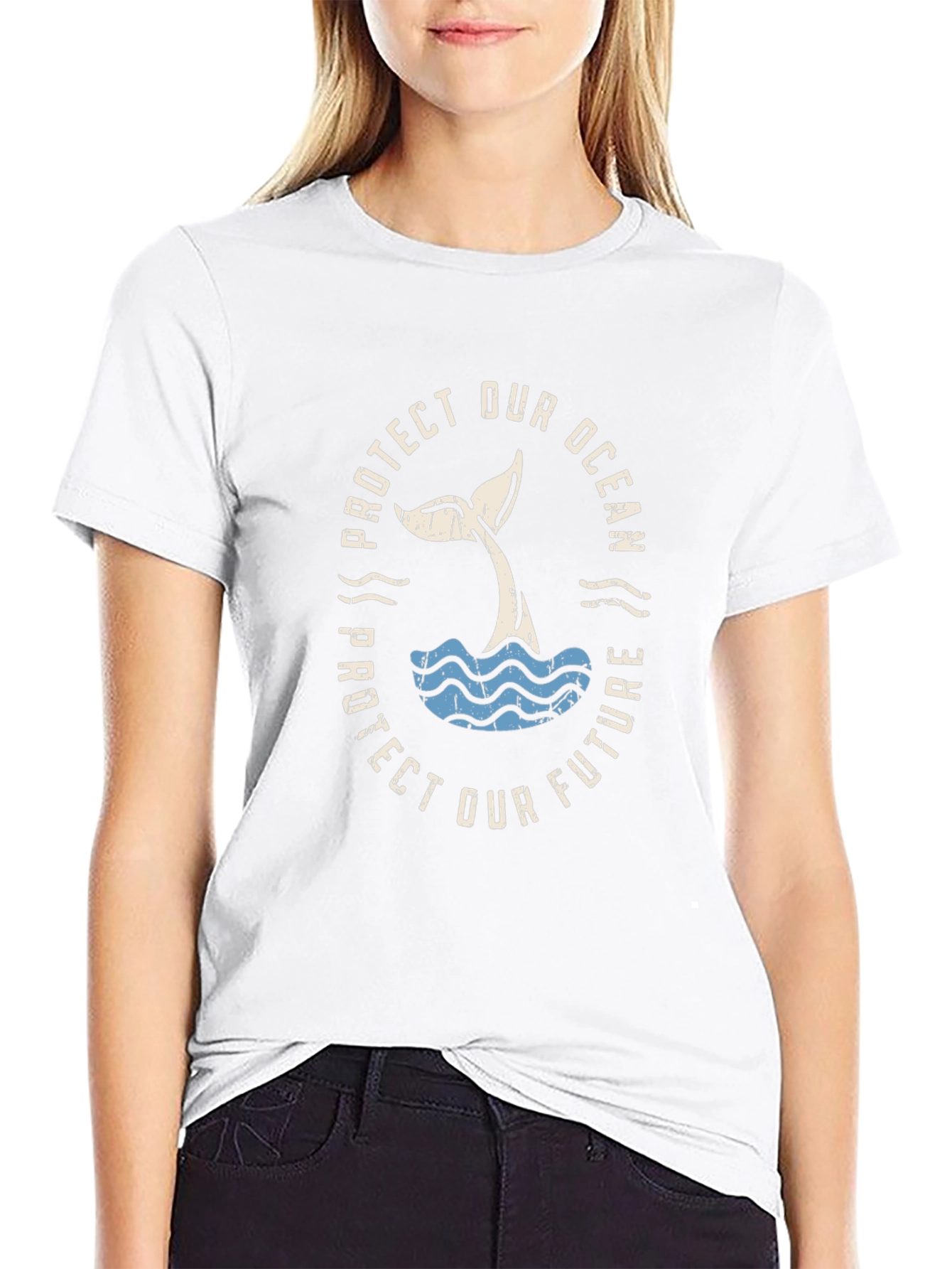 Protect Our Ocean T-Shirt - Whale Tail Design