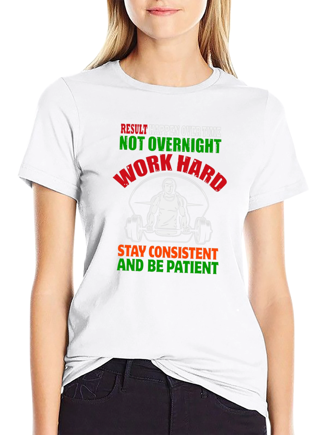 Motivational Gym T-Shirt - Work Hard Be Patient