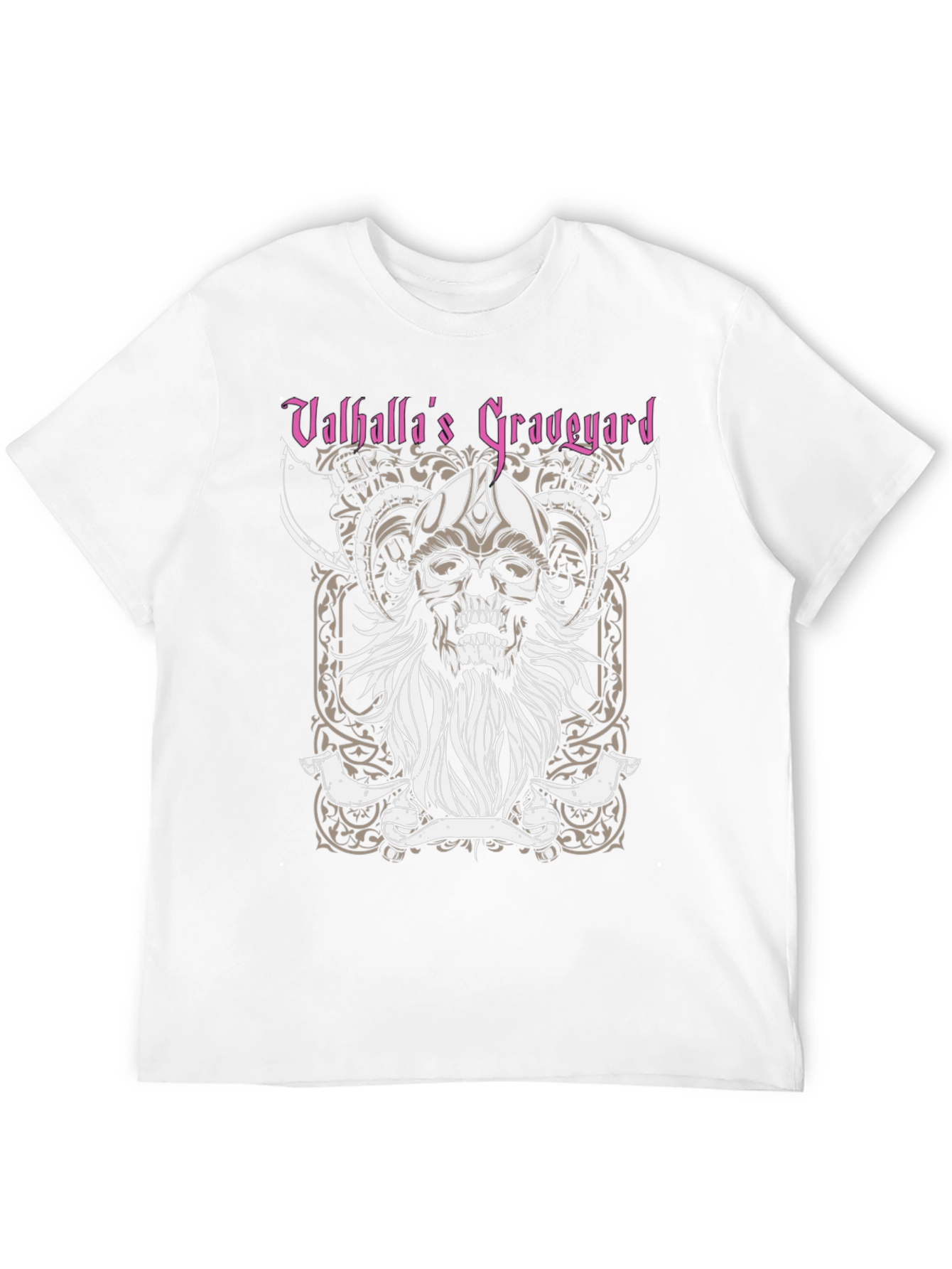 Valhallas Graveyard Viking Skull Graphic Tee