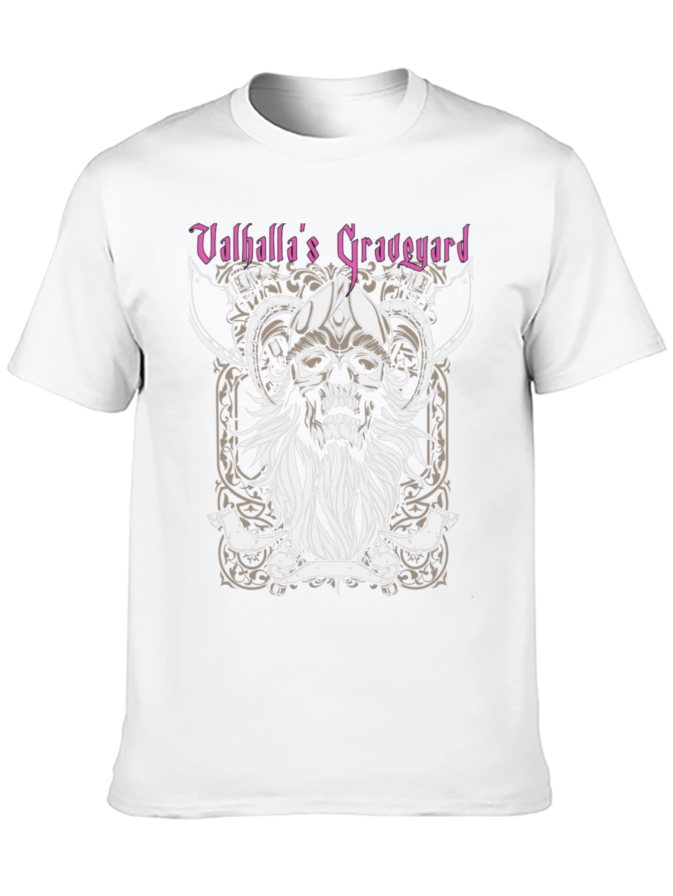Valhallas Graveyard Viking Skull Graphic Tee
