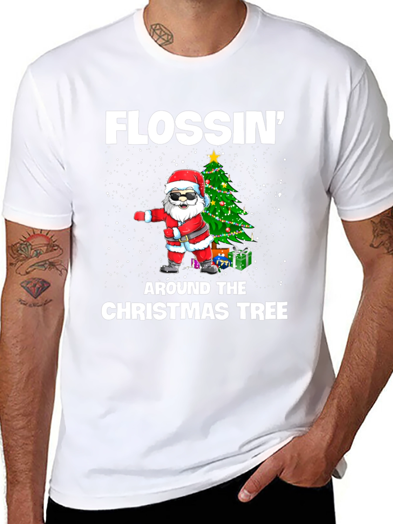 Flossin Around Christmas Tree T-Shirt