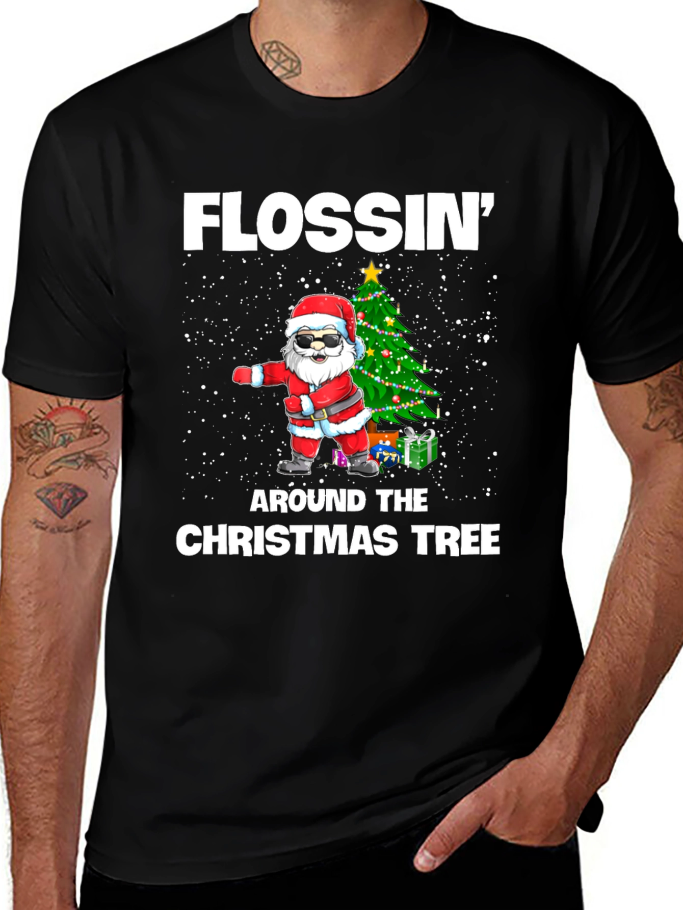 Flossin Around Christmas Tree T-Shirt
