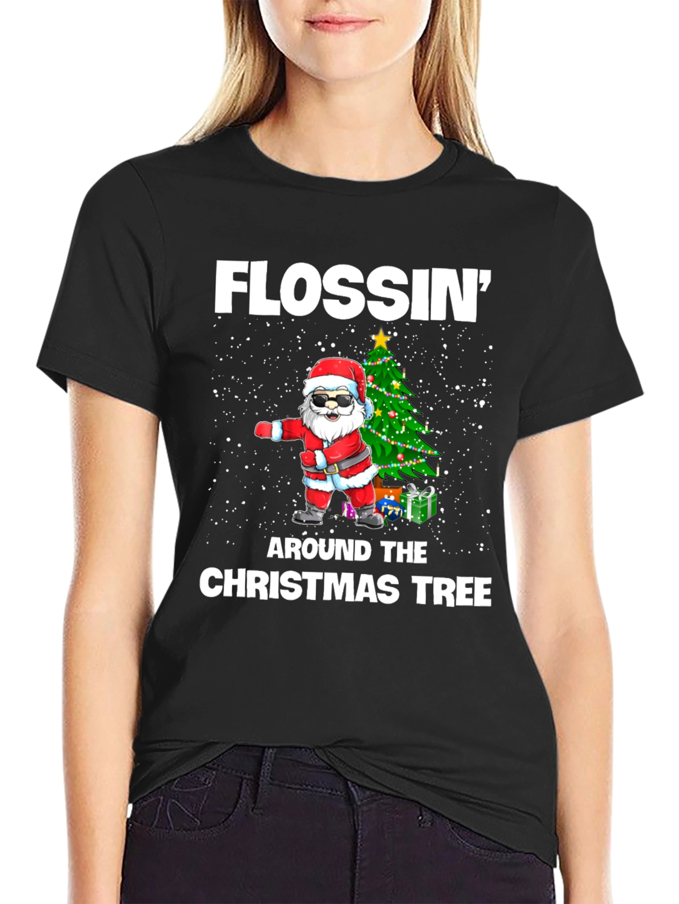 Flossin Around Christmas Tree T-Shirt
