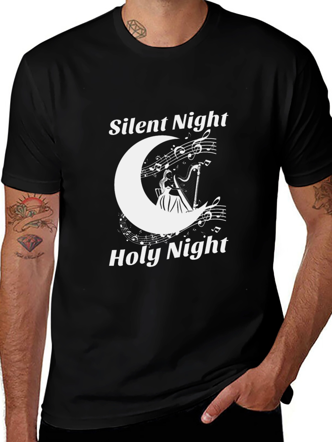 Silent Night Holy Night Black T-Shirt