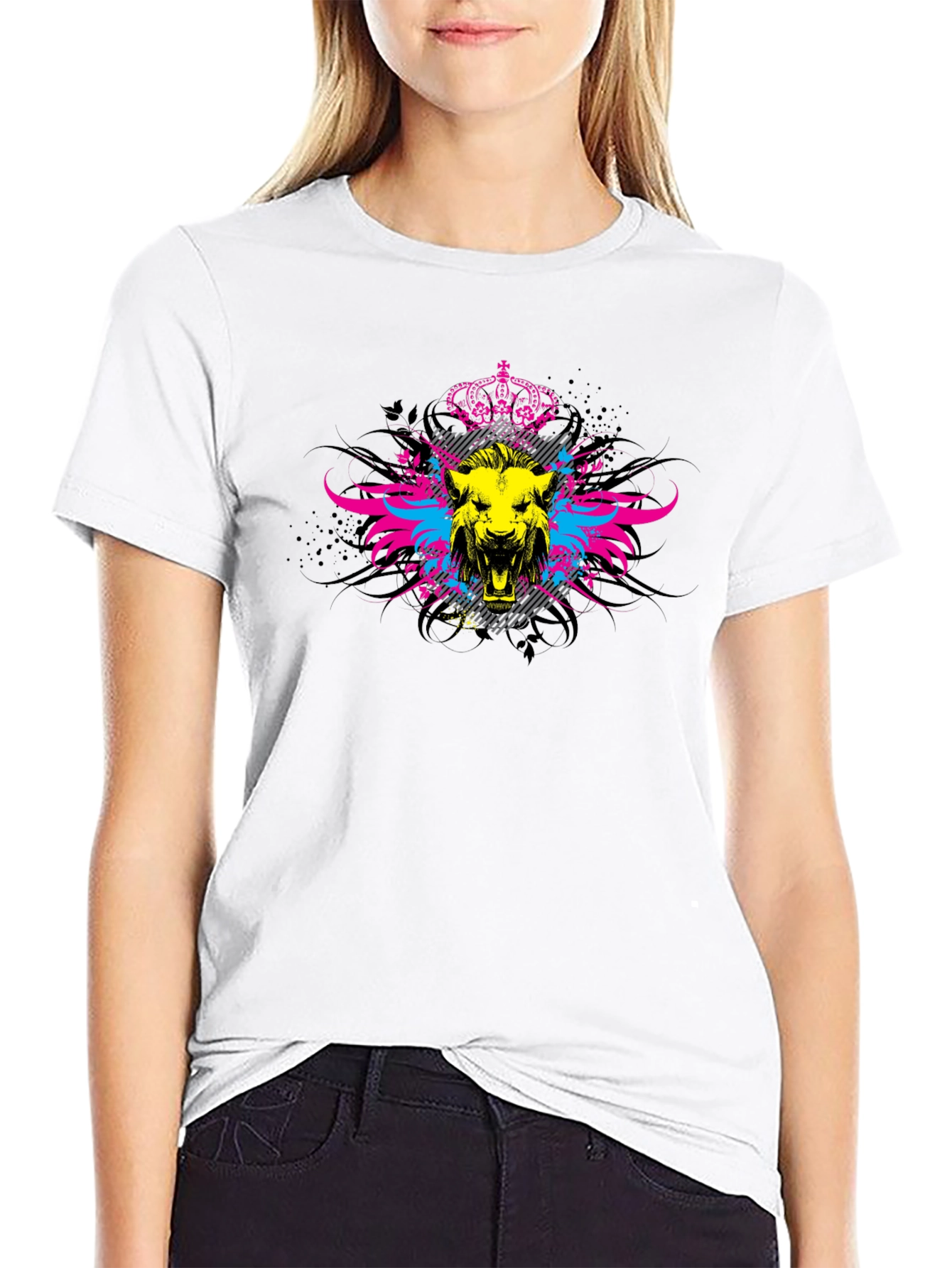 Lion Crest Graphic Black T-Shirt