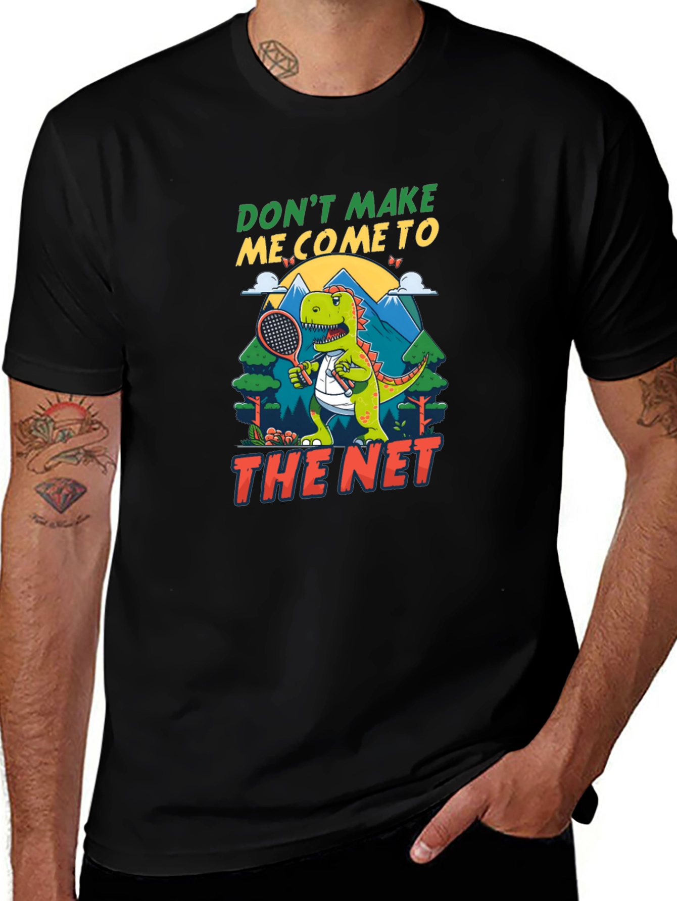 Funny Dinosaur Tennis T-Shirt