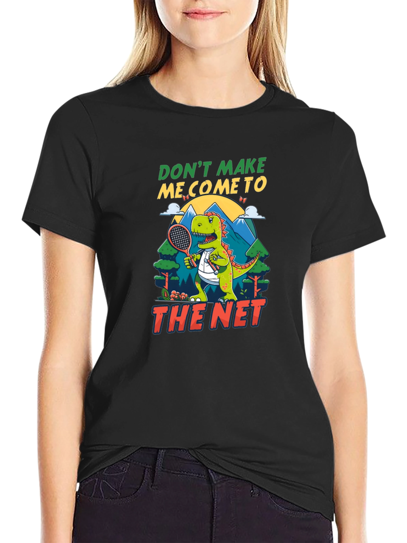 Funny Dinosaur Tennis T-Shirt